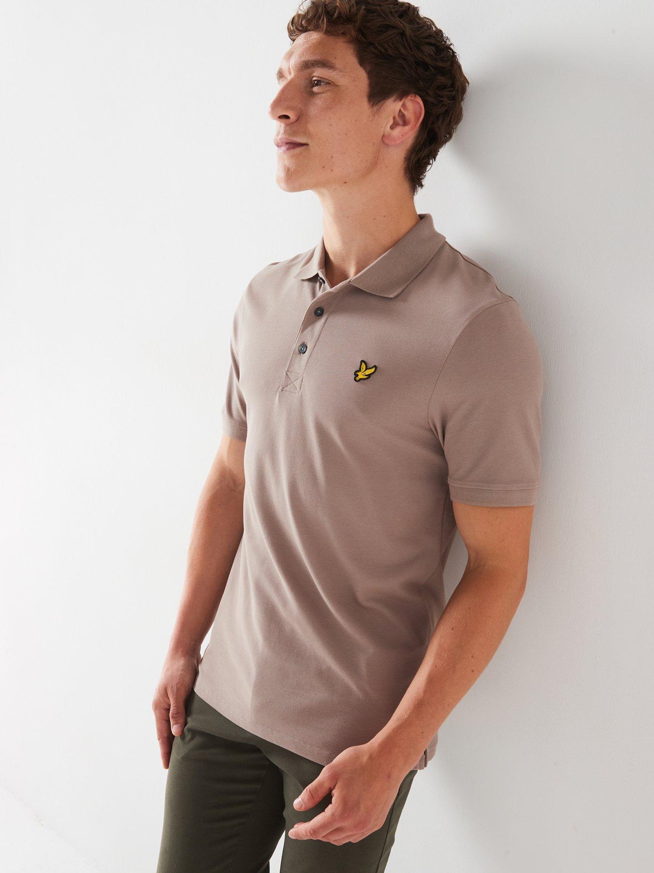 lyle-scott-lyle-amp-scott-short-sleeve-regular-fit-plain-polo-shirt-beigeoutfit