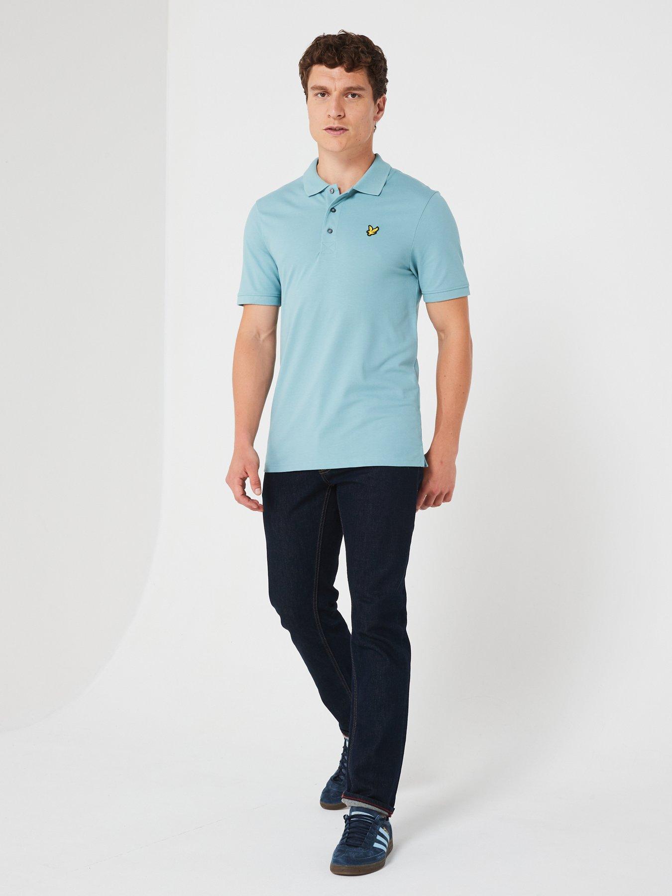 lyle-scott-lyle-amp-scott-short-sleeve-regular-fit-plain-polo-shirt-blueback