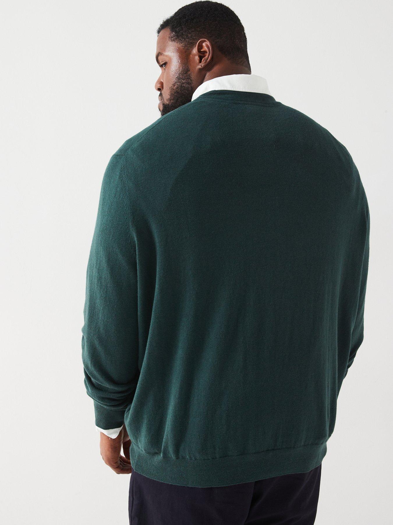 lyle-scott-lyle-amp-scott-big-amp-tall-cotton-merino-crew-knitted-jumper-dark-greenstillFront