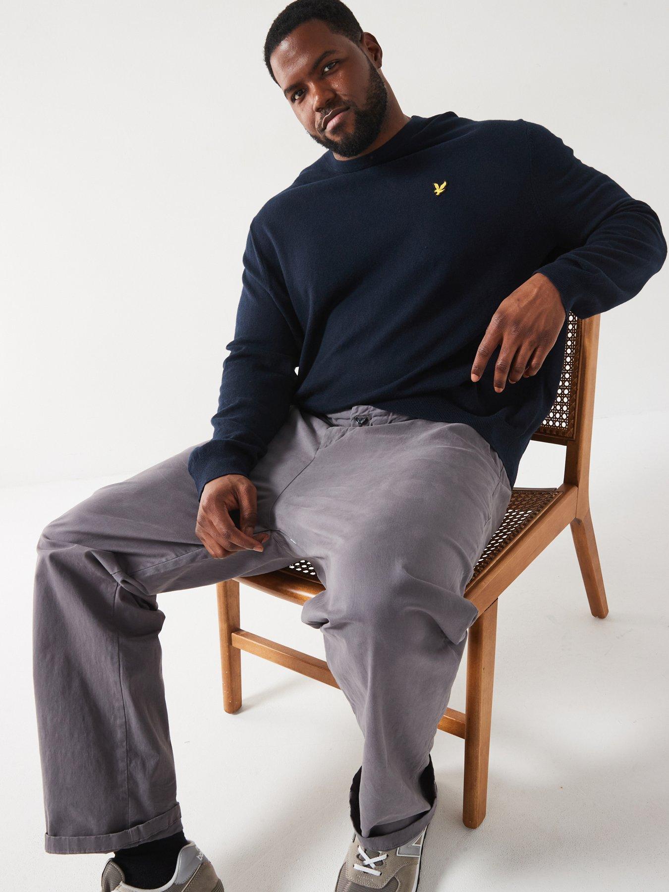 lyle-scott-big-amp-tall-cotton-merino-crew-knitted-jumper-navyfront