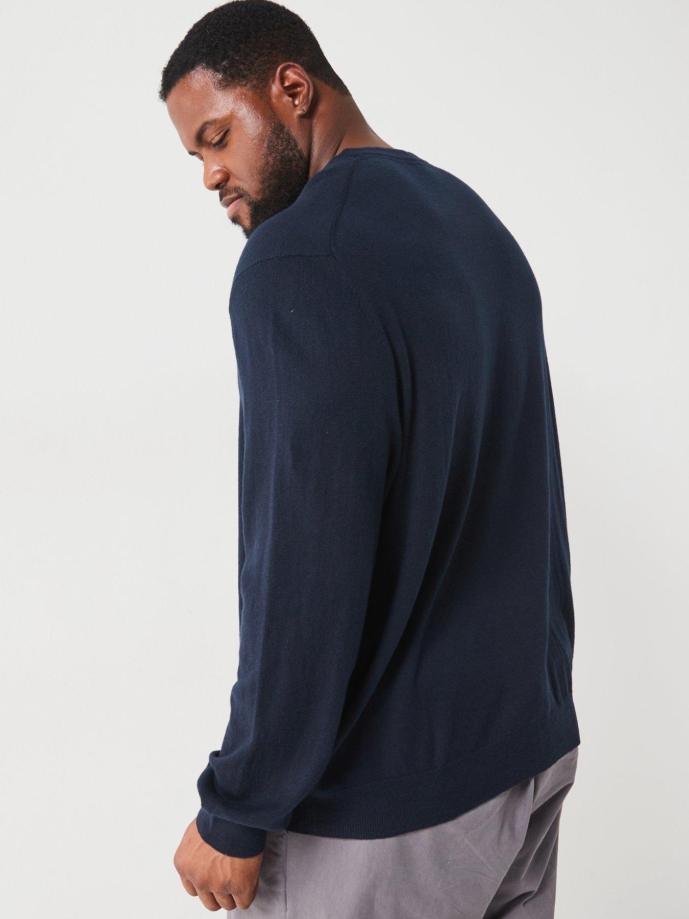 lyle-scott-lyle-amp-scott-big-amp-tall-cotton-merino-crew-knitted-jumper-navystillFront