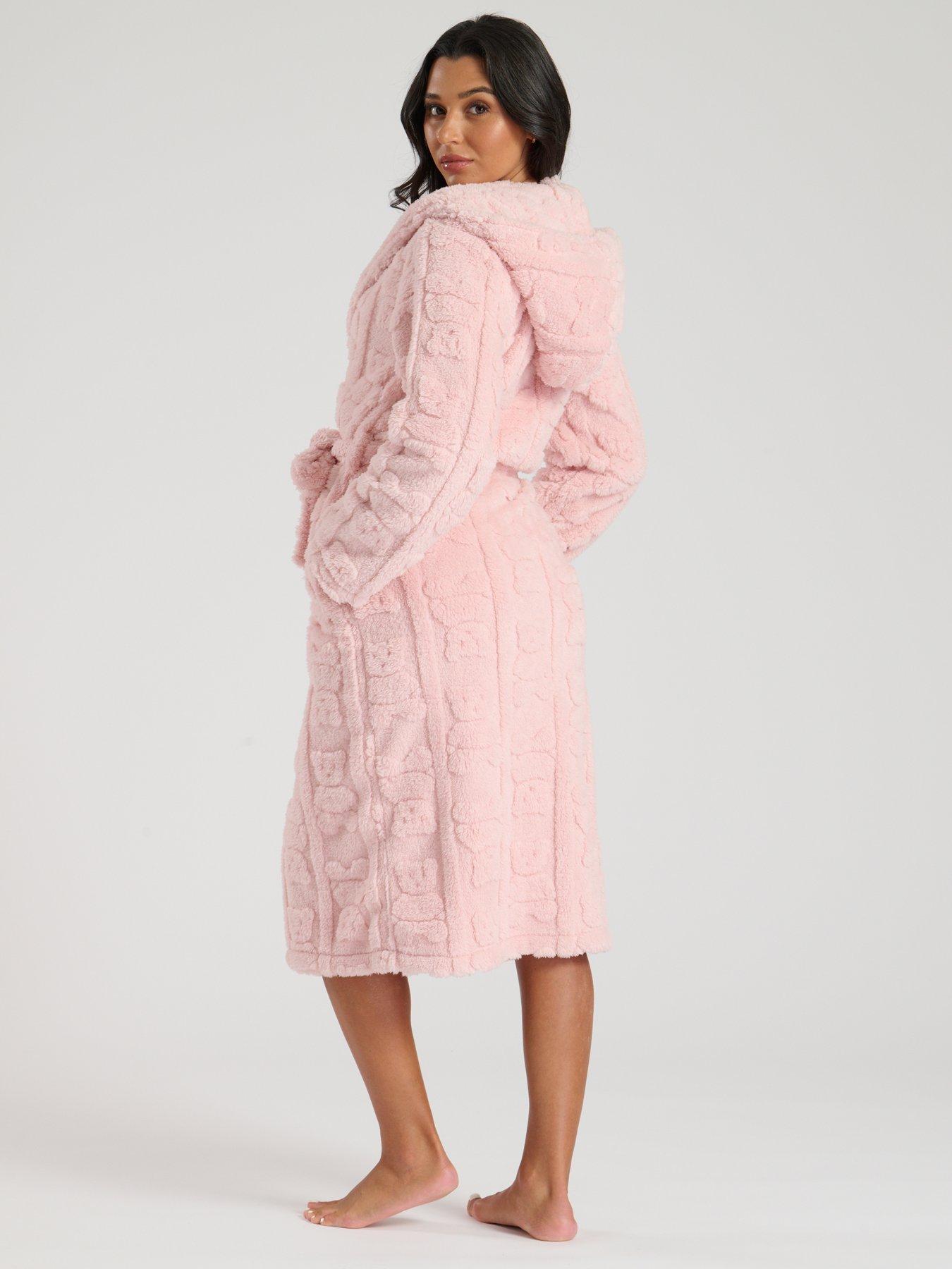 loungeable-loungeable-teddy-cut-sherpa-midi-hooded-robe-pinkstillFront