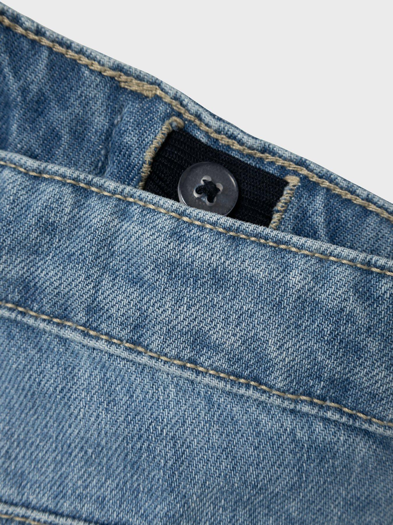 Image 4 of 4 of Name It Girls Rose Wide Leg Jeans - Medium Blue Denim