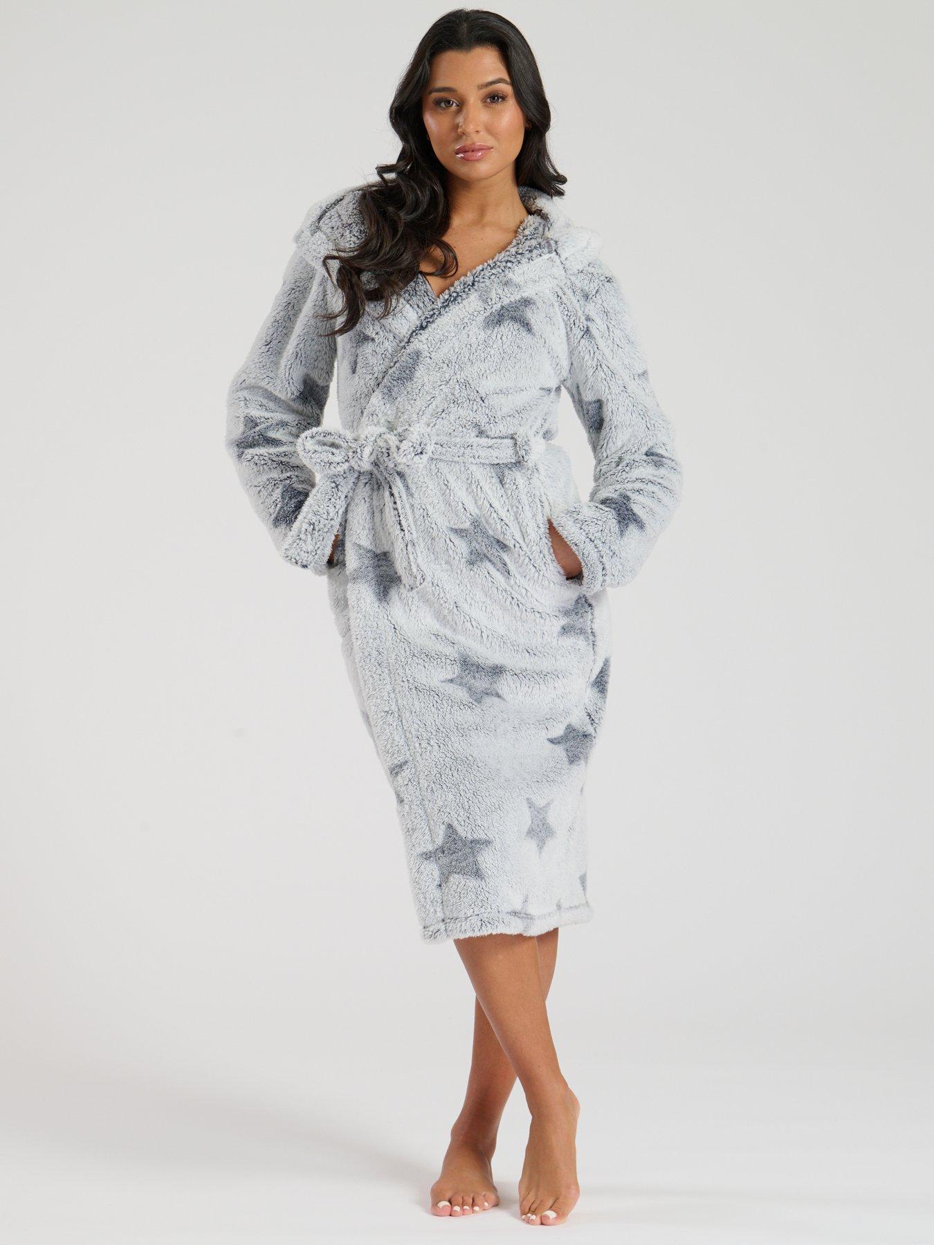 loungeable-loungeable-frosted-star-cut-sherpa-hooded-midi-robe-silver