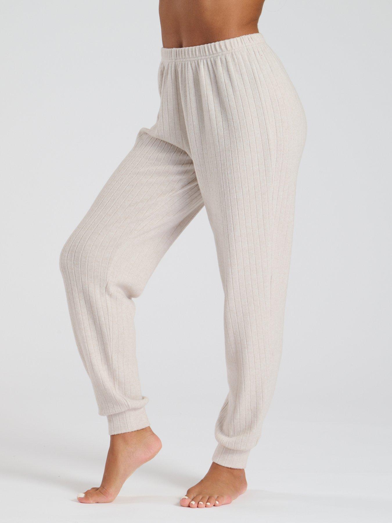 loungeable-loungeable-brushed-rib-jogger-oatmealback