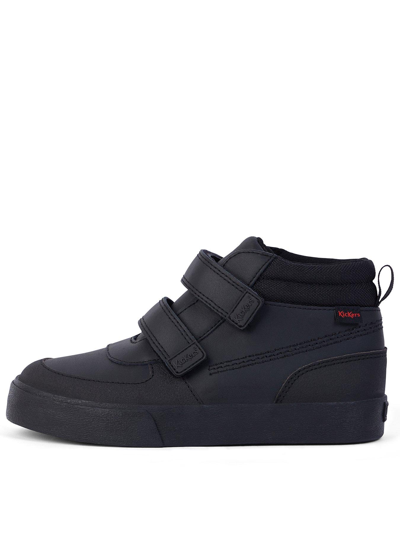 Kickers Boys Tovni Scuff Hi Leather School Shoe - Black
