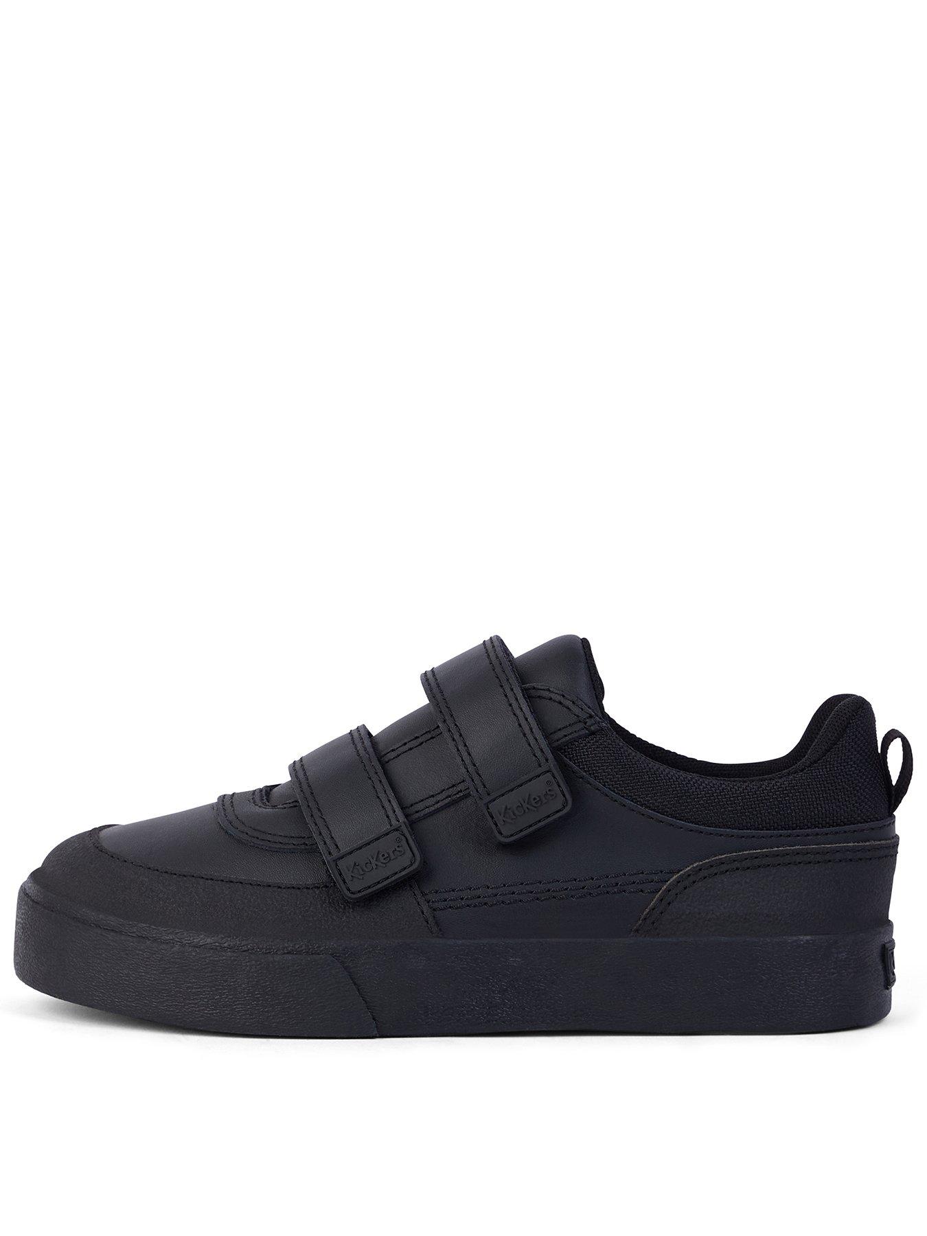 Kickers Boys Tovni Scuff Lo Leather School Shoe - Black