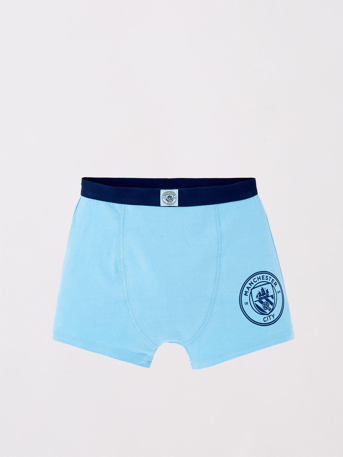 Image 4 of 5 of Manchester City Manchester City Football 3 Pack Boxer Trunks - Blue