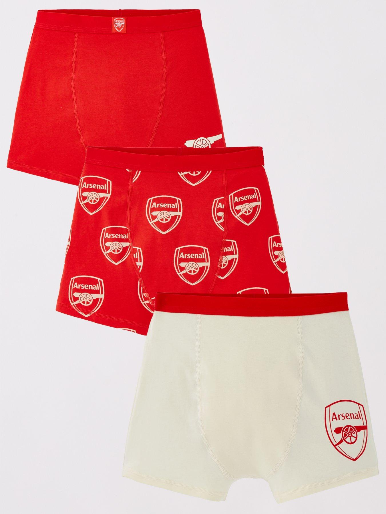 Arsenal Arsenal Football 3 Pack Boxer Trunks - Red