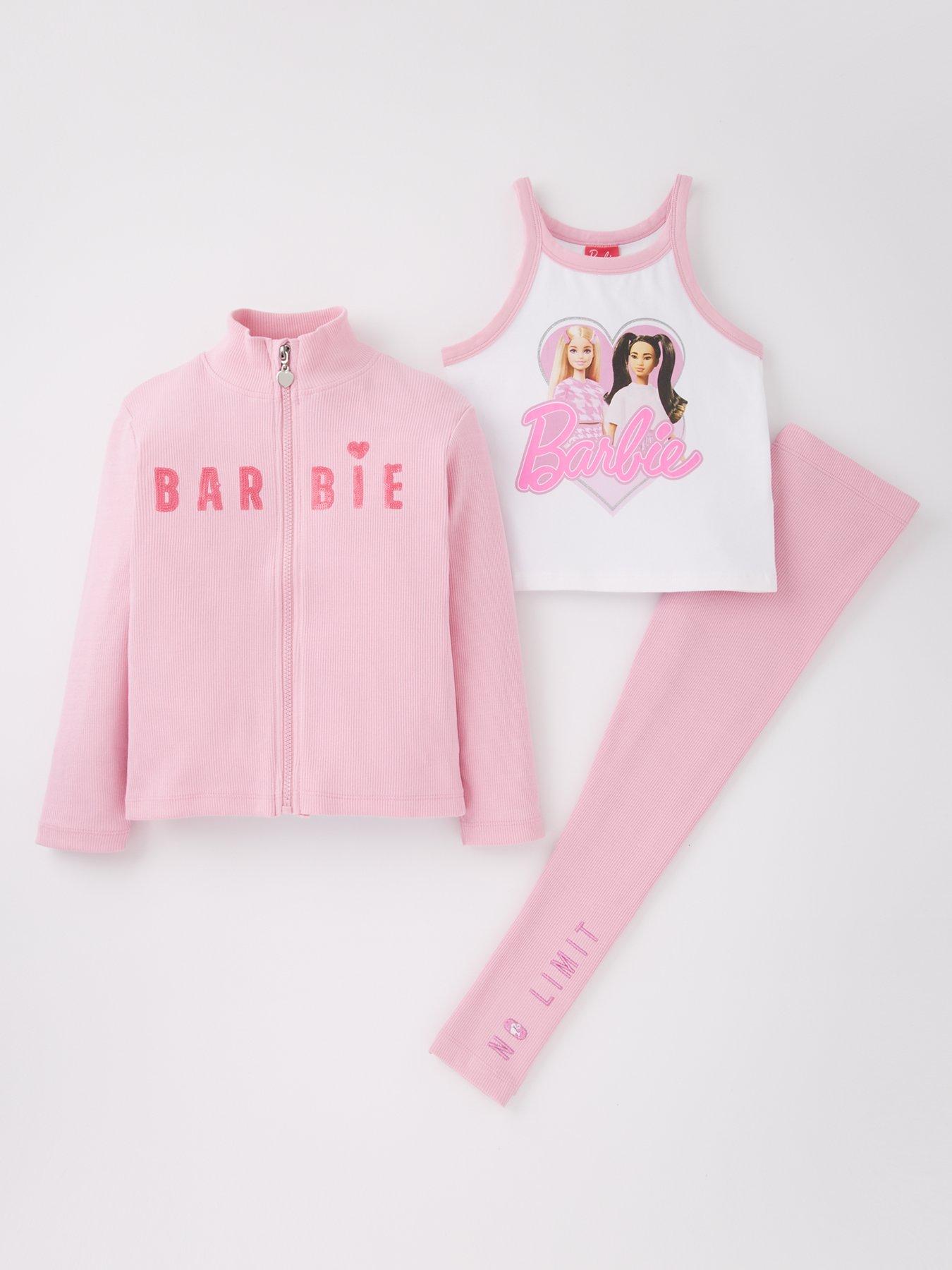 barbie-3-piece-zip-through-top-vest-and-legging-set-pink