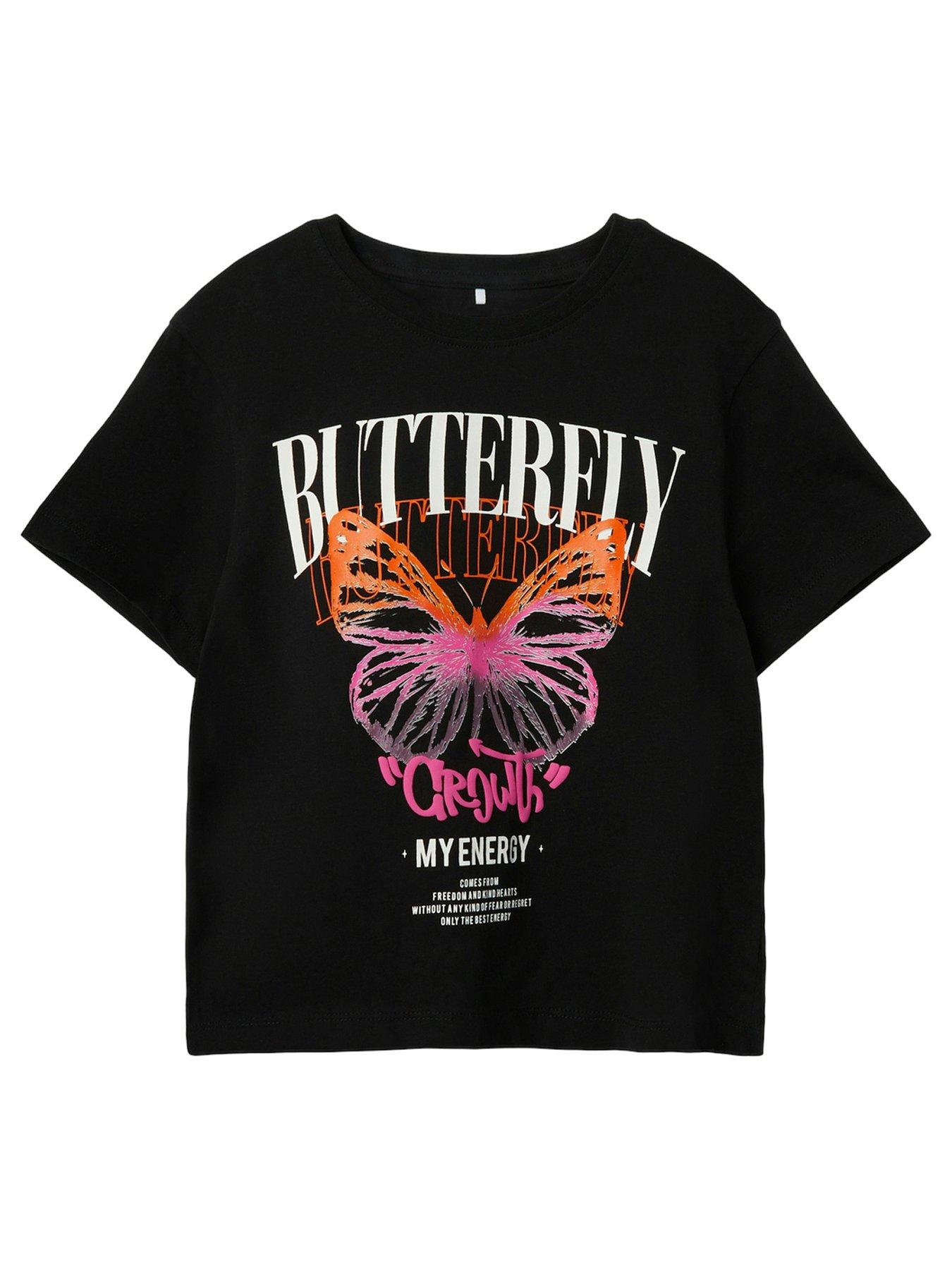 name-it-girls-butterfly-short-sleeve-tshirt-black