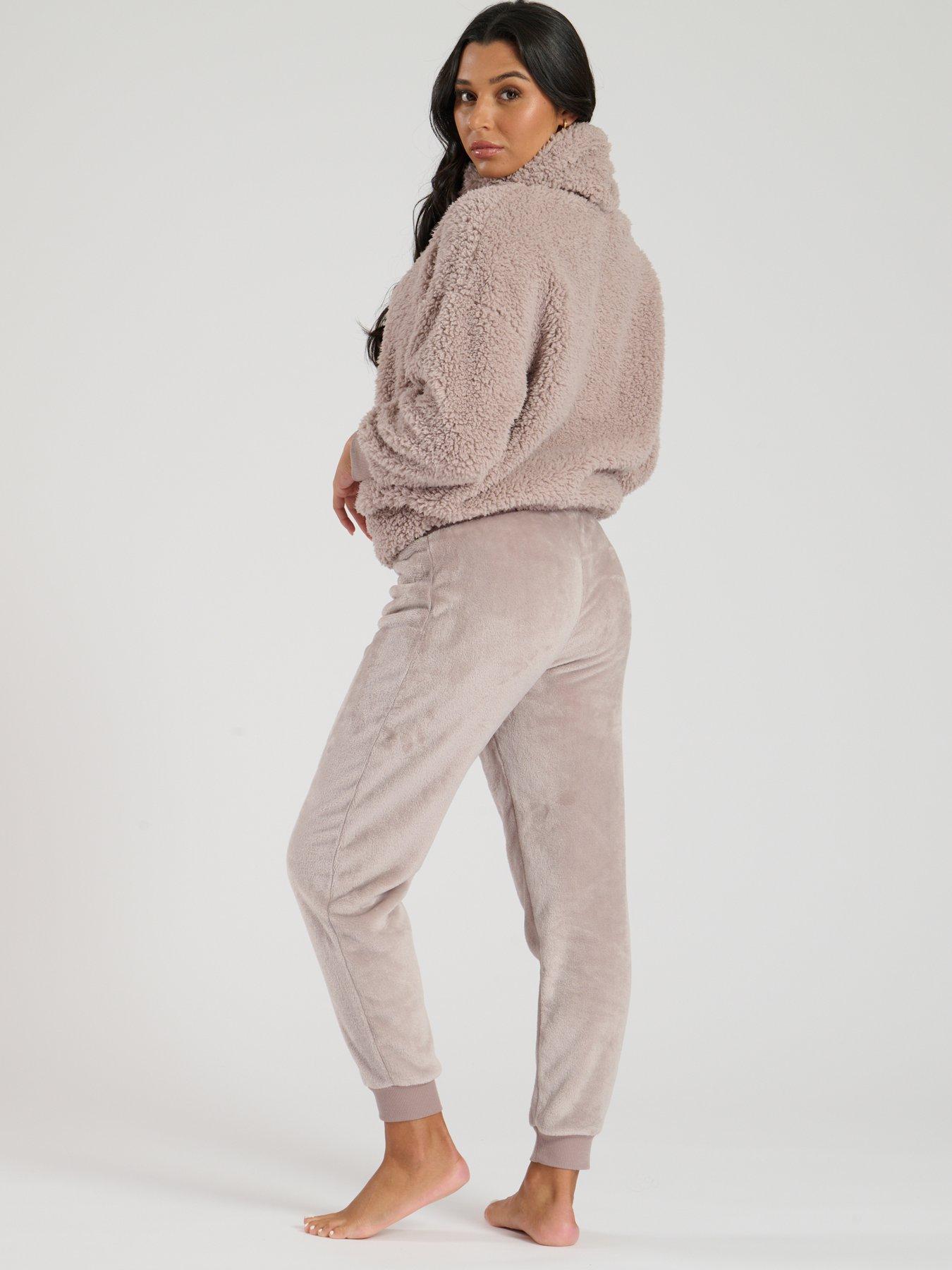 loungeable-loungeable-luxury-fleece-jumper-amp-jogger-lounge-set-with-removable-borg-snood-minkstillFront