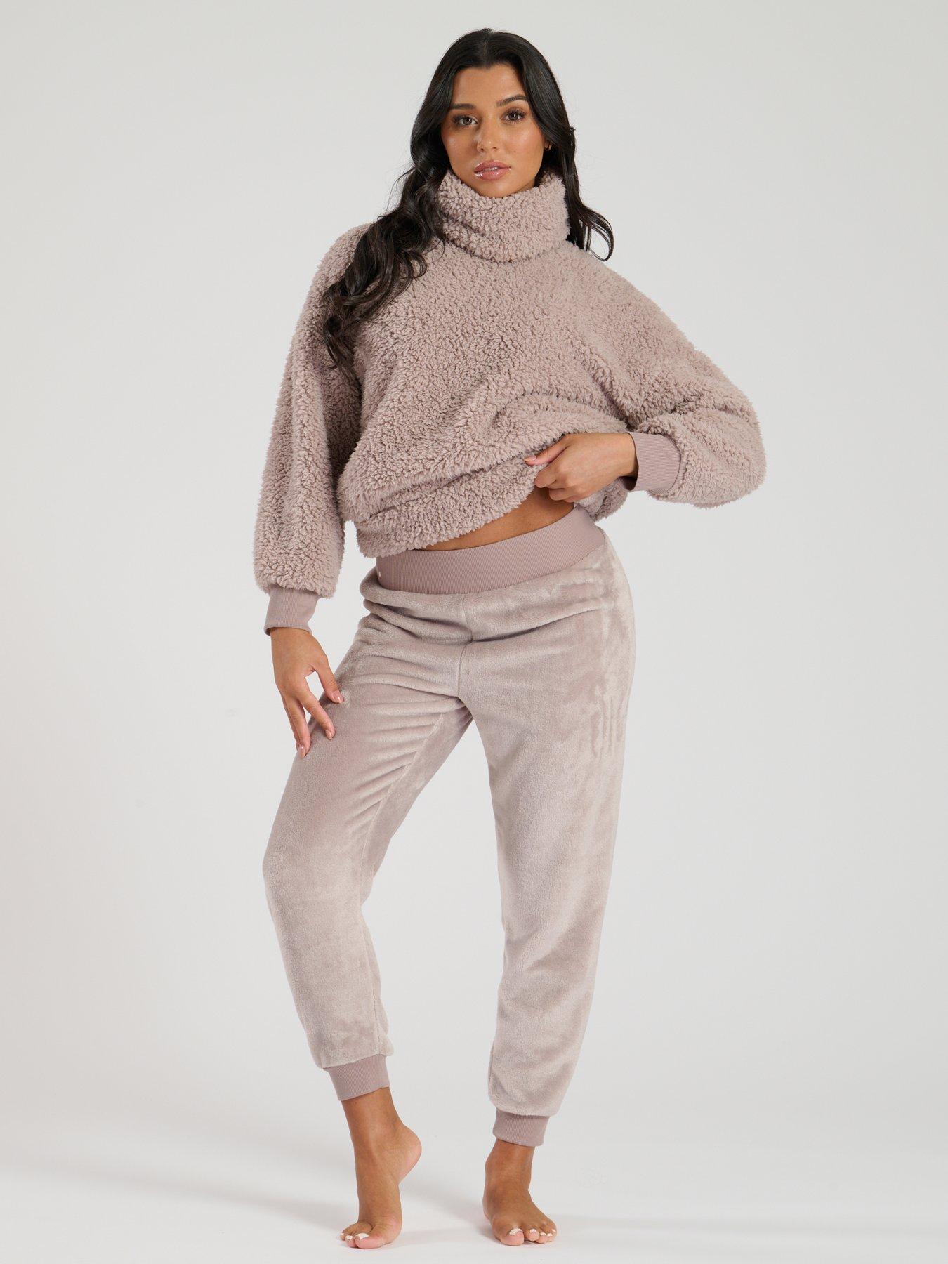 loungeable-loungeable-luxury-fleece-jumper-amp-jogger-lounge-set-with-removable-borg-snood-minkoutfit