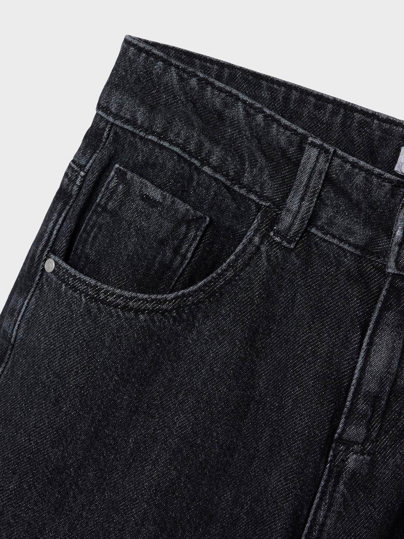 Image 3 of 5 of Name It Girls Rose Wide Leg Jeans - Dark Grey Denim