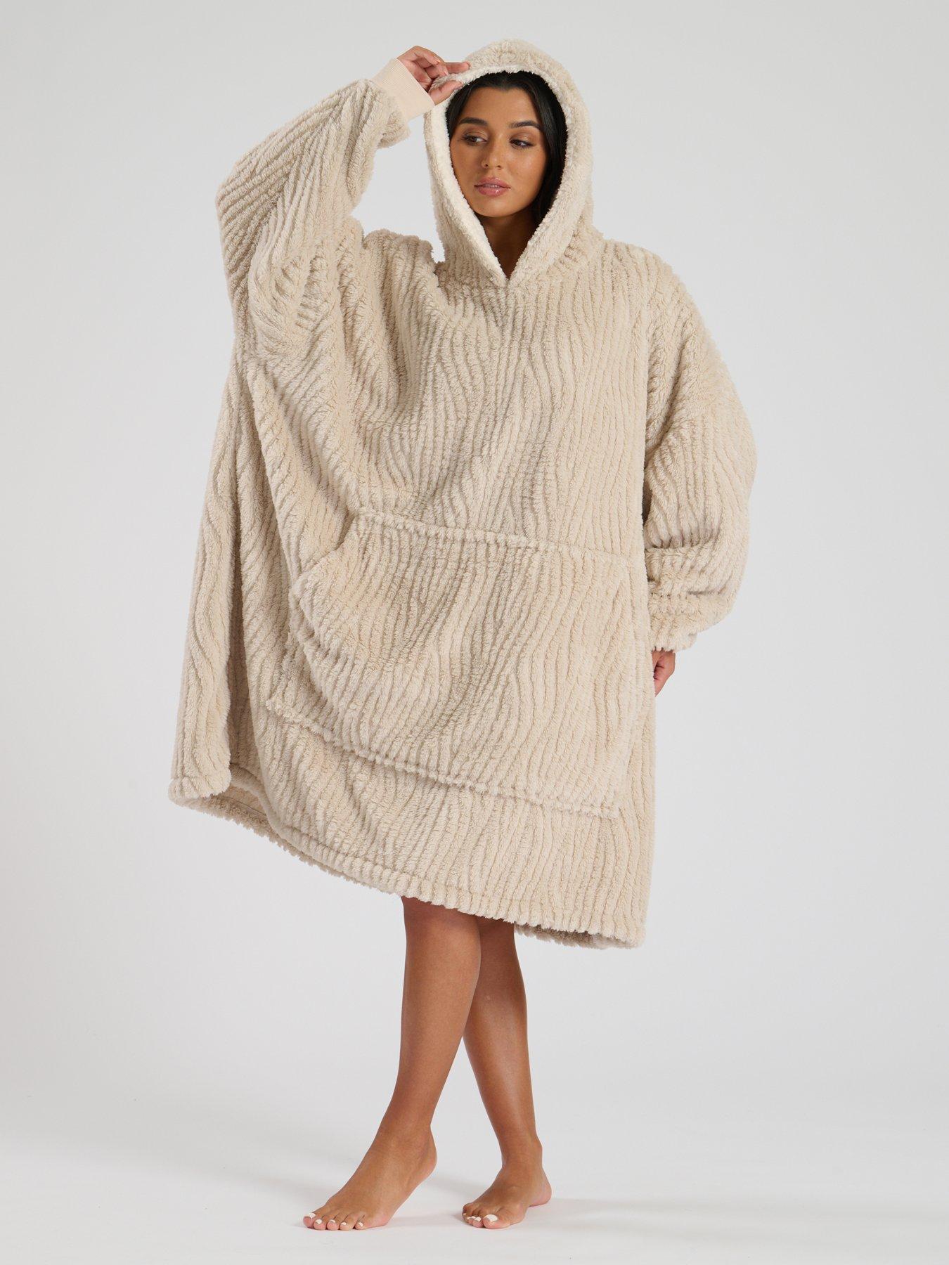 loungeable-loungeable-wavy-cut-sherpa-snuggle-hoodie-taupedetail