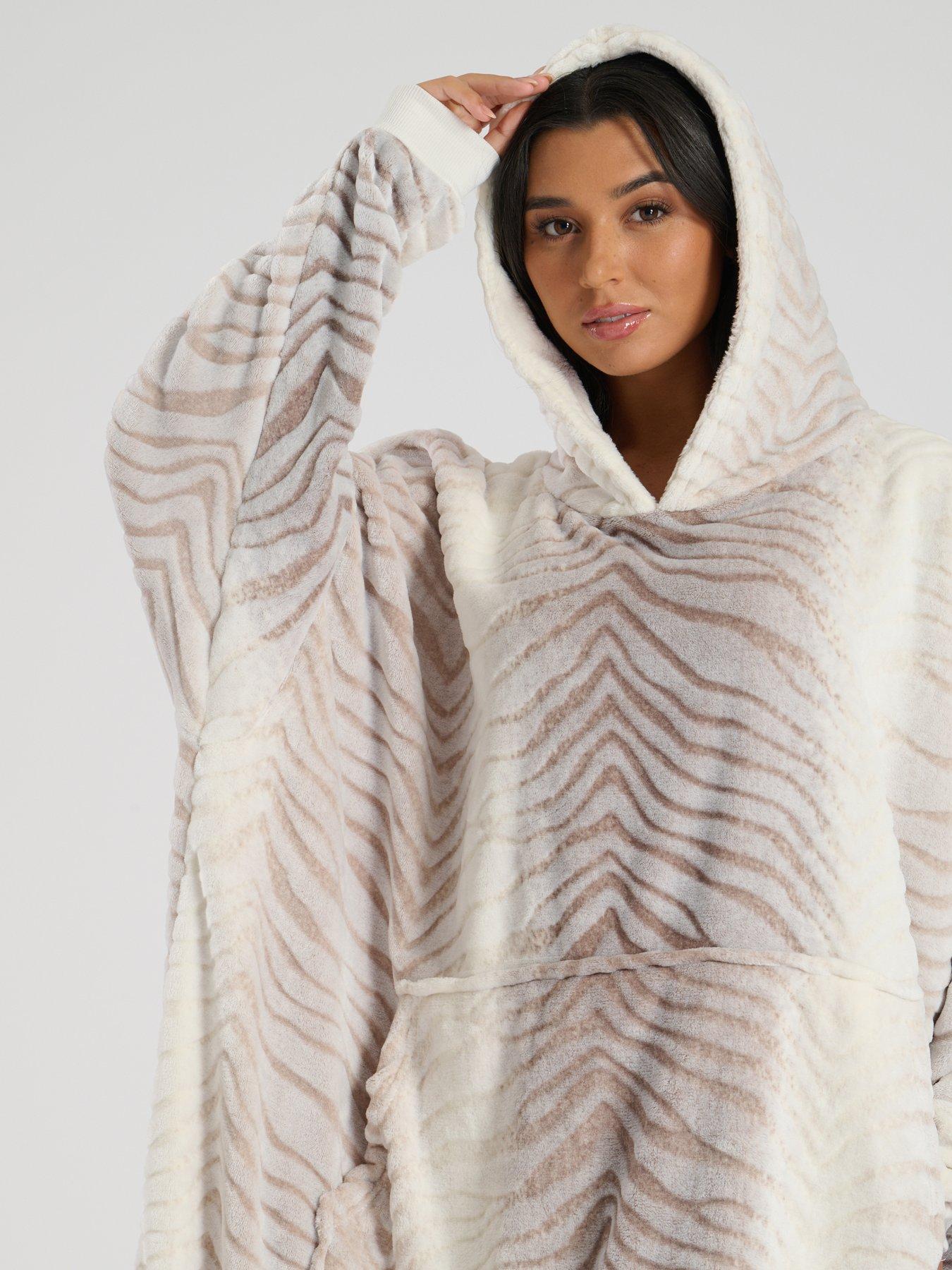 loungeable-loungeable-ombre-tiger-luxury-fleece-snuggle-hoodie-taupedetail