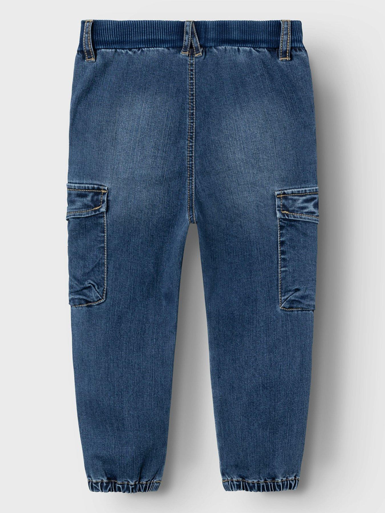 name-it-mini-boys-elasticated-waist-cargo-jeans-dark-blue-denimback