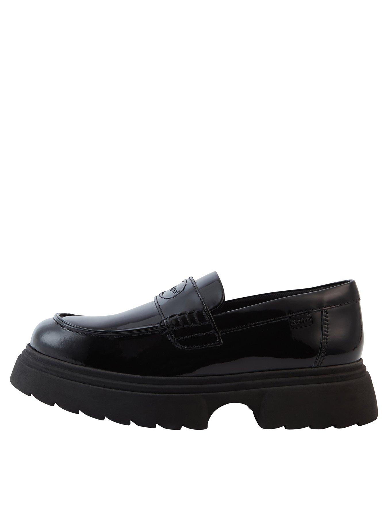 Kickers Kenzi Loafer Black Patent Leather Shoe - Black
