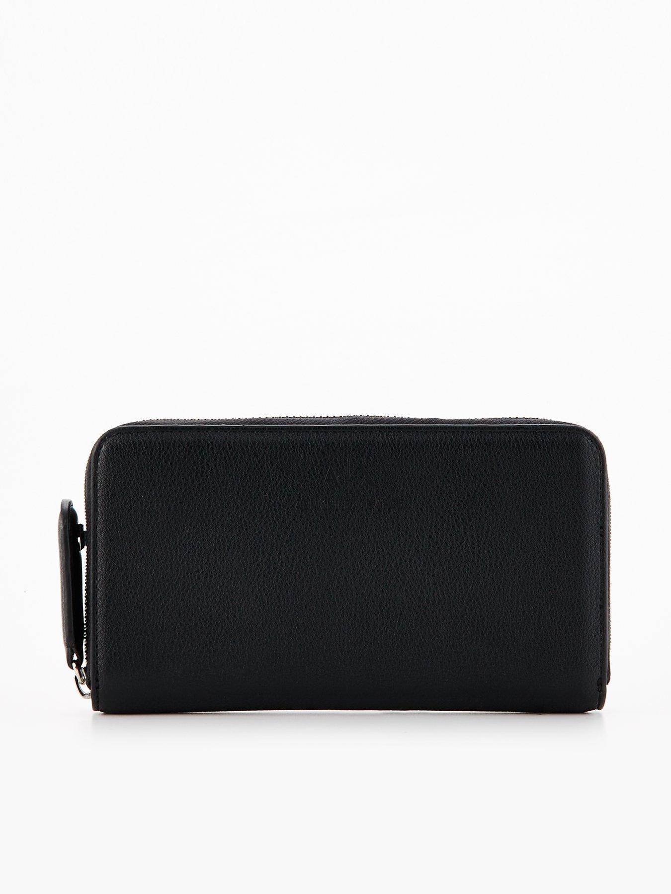 armani-exchange-zip-around-purse-blackfront