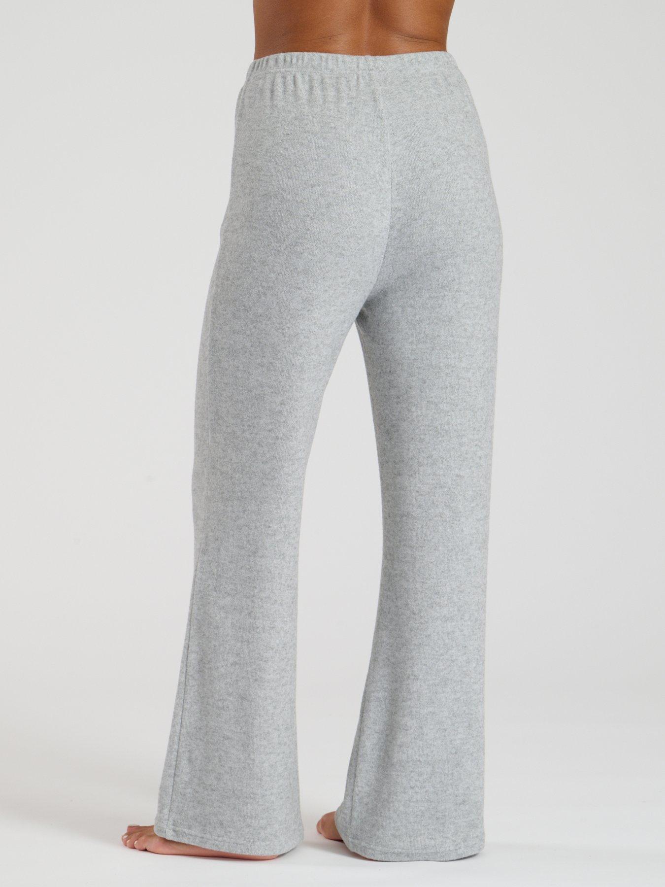 loungeable-loungeable-soft-knit-wide-leg-trouser-greystillFront