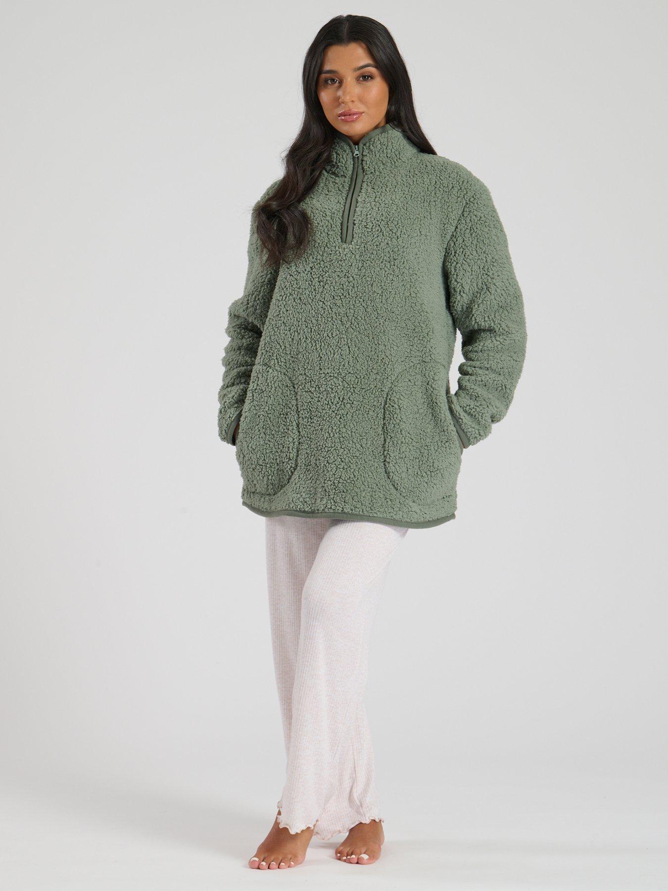 loungeable-loungeable-borg-14-zip-jumper-greenback