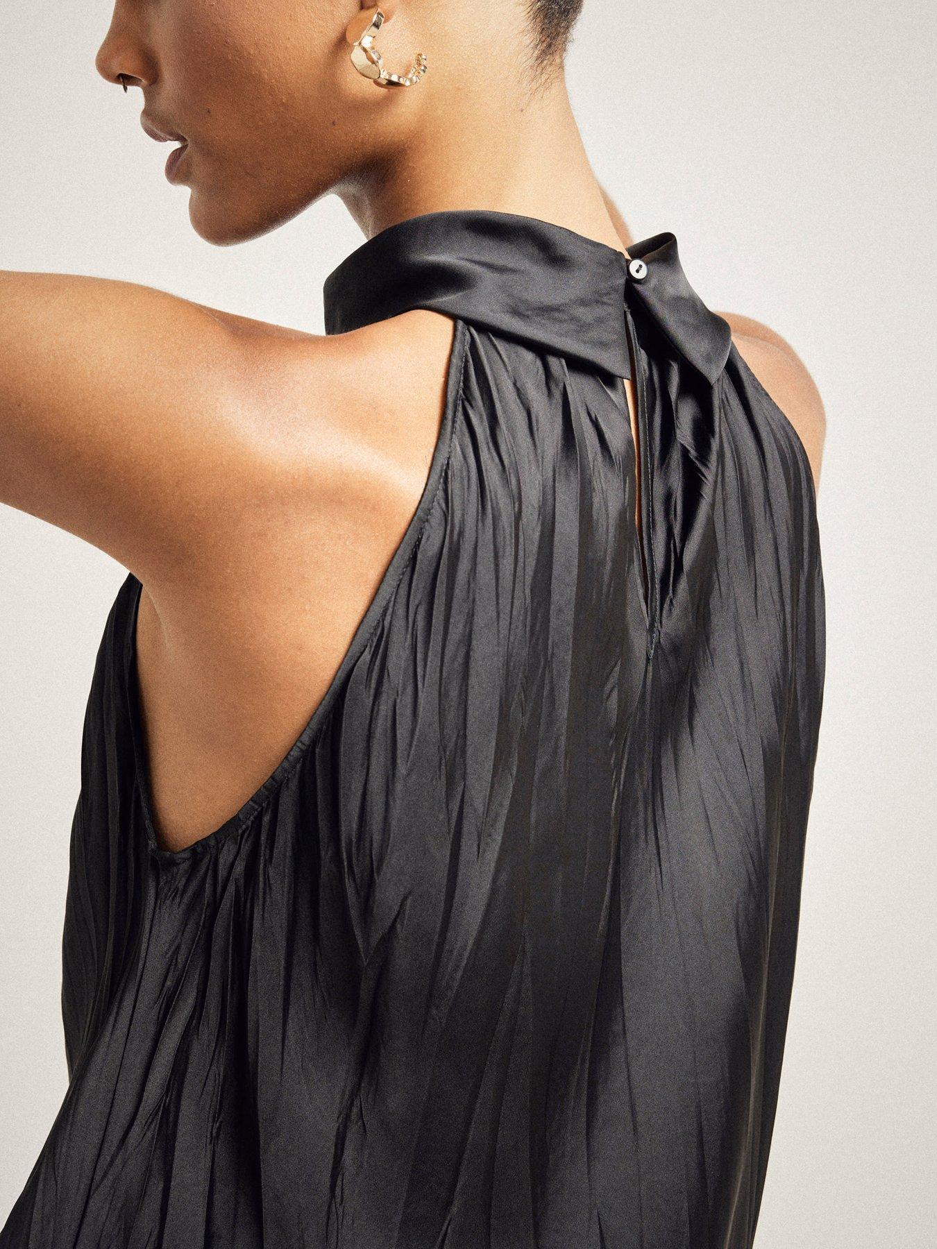 river-island-halter-neck-crinkle-satin-top-blackstillFront