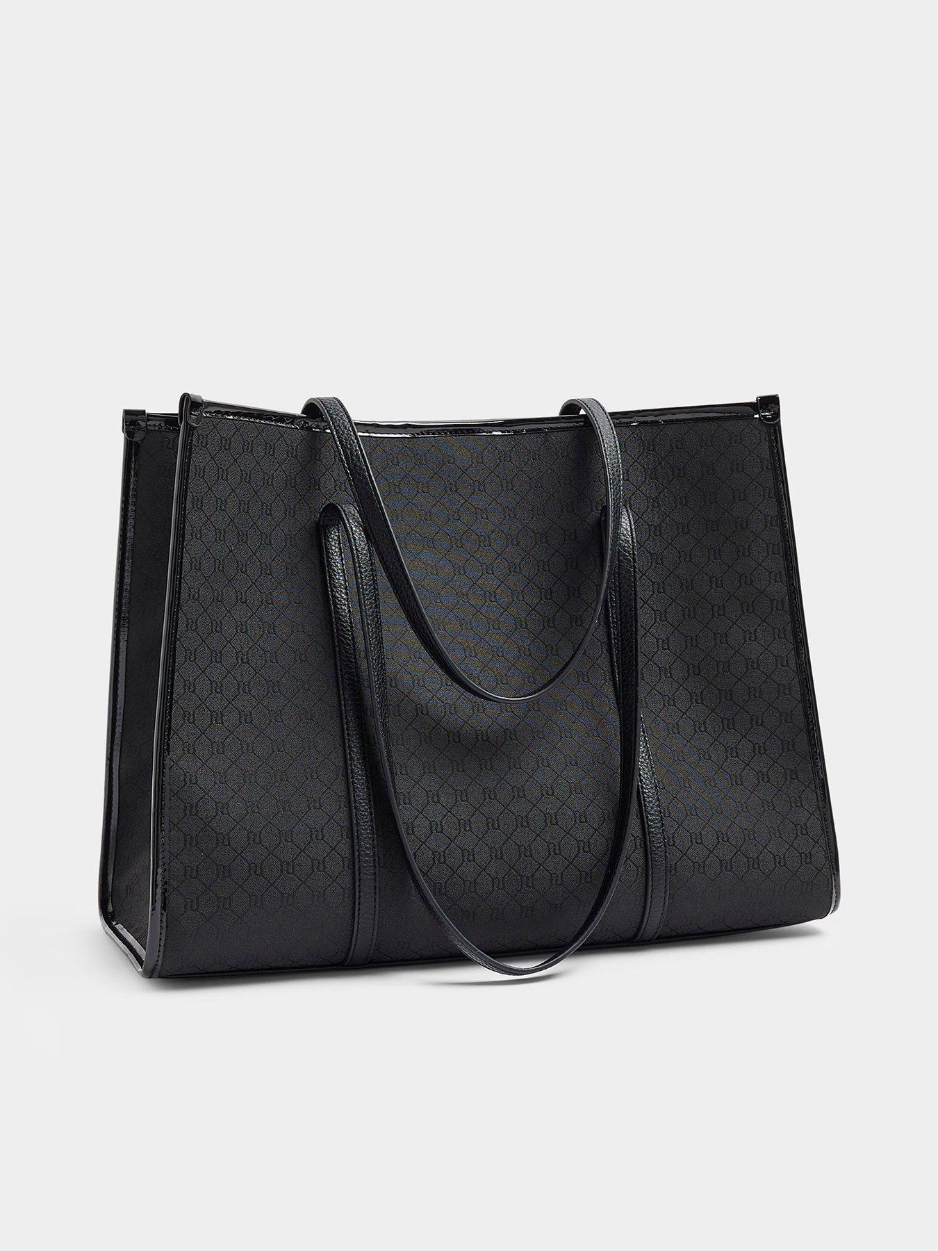 Jacquard Buckle Square Shopper Black