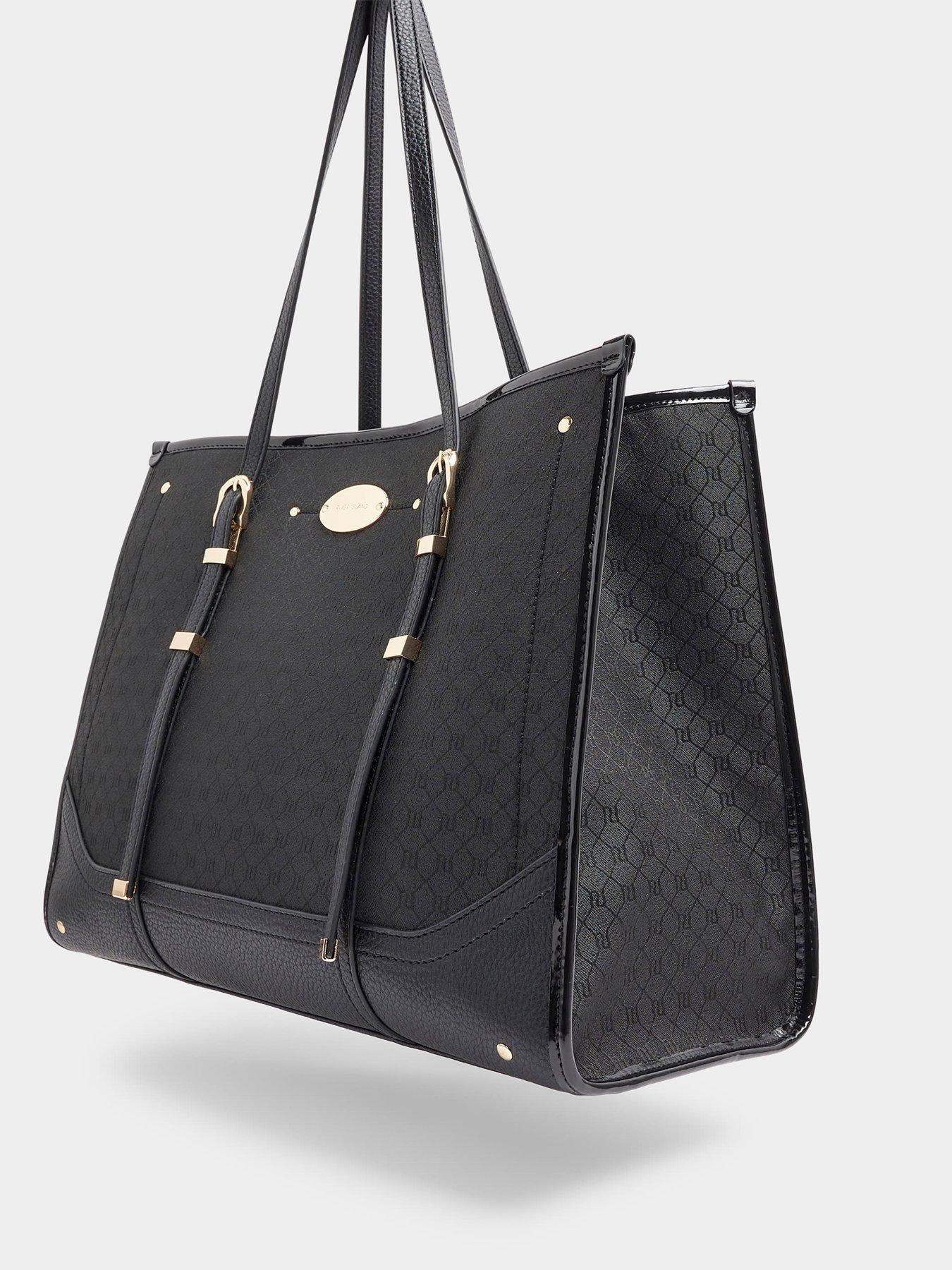 river-island-jacquard-buckle-square-shopper-blackdetail