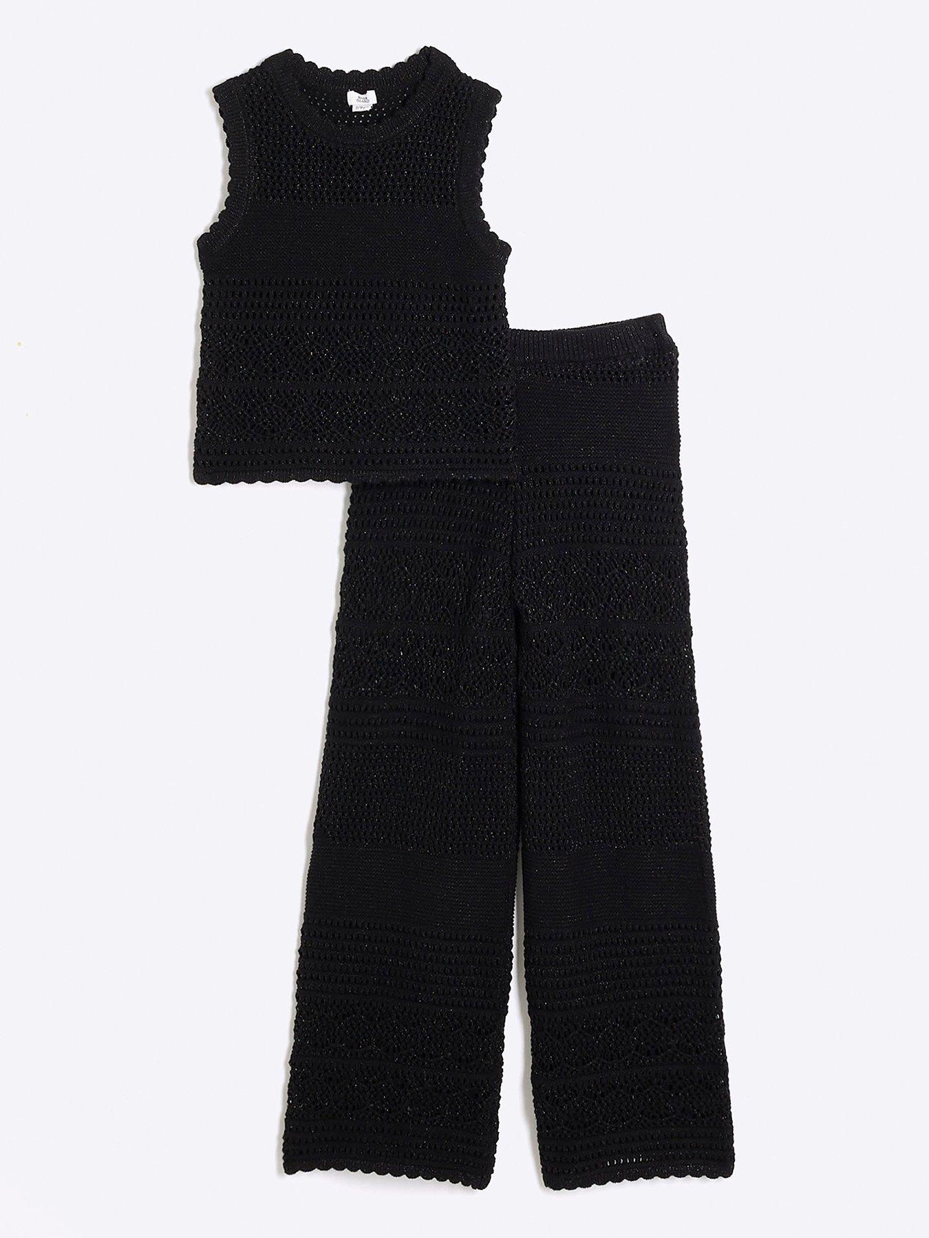 river-island-girls-crochet-tank-top-and-trousers-set-black