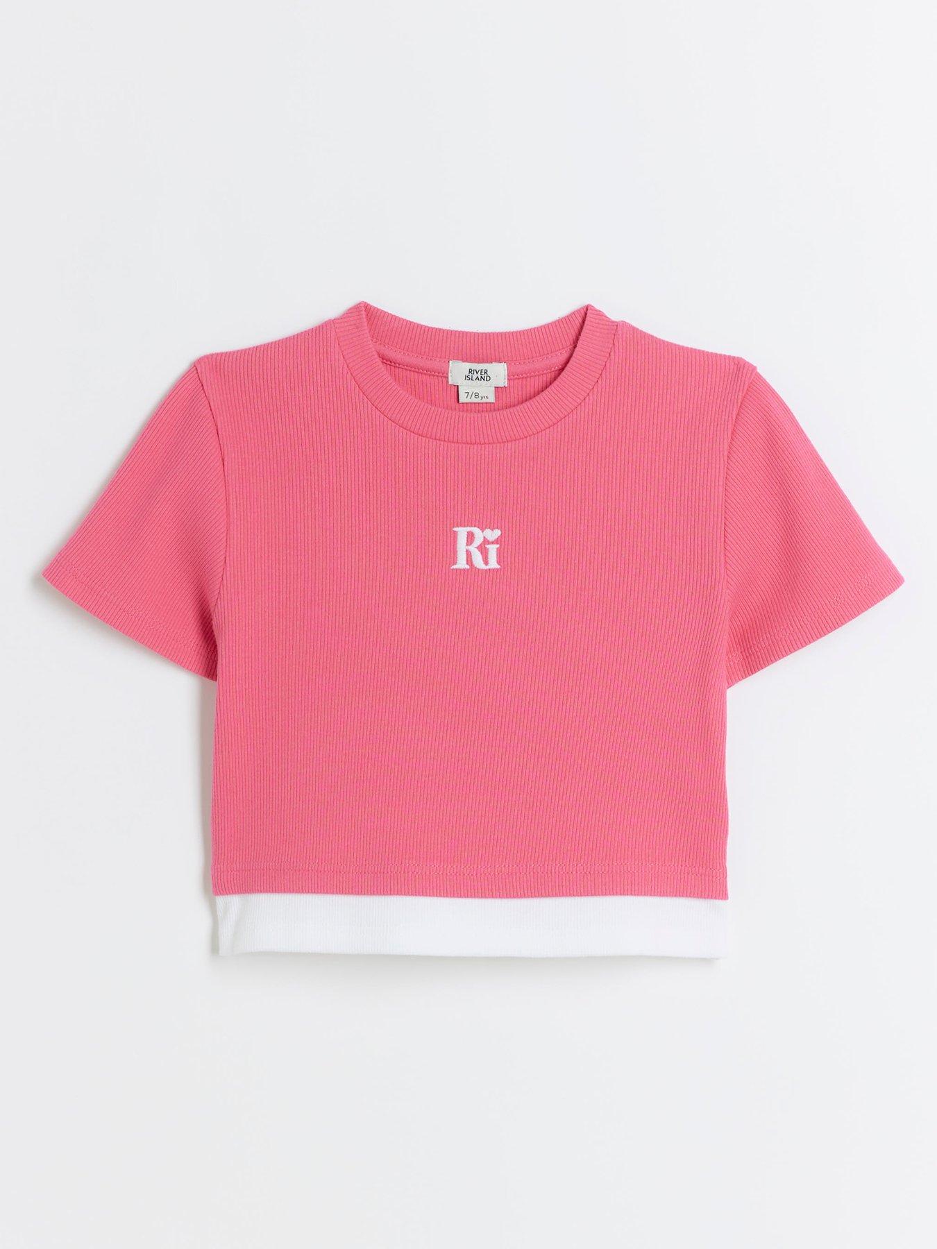 river-island-older-girl-ribbed-double-hem-t-shirt-pink