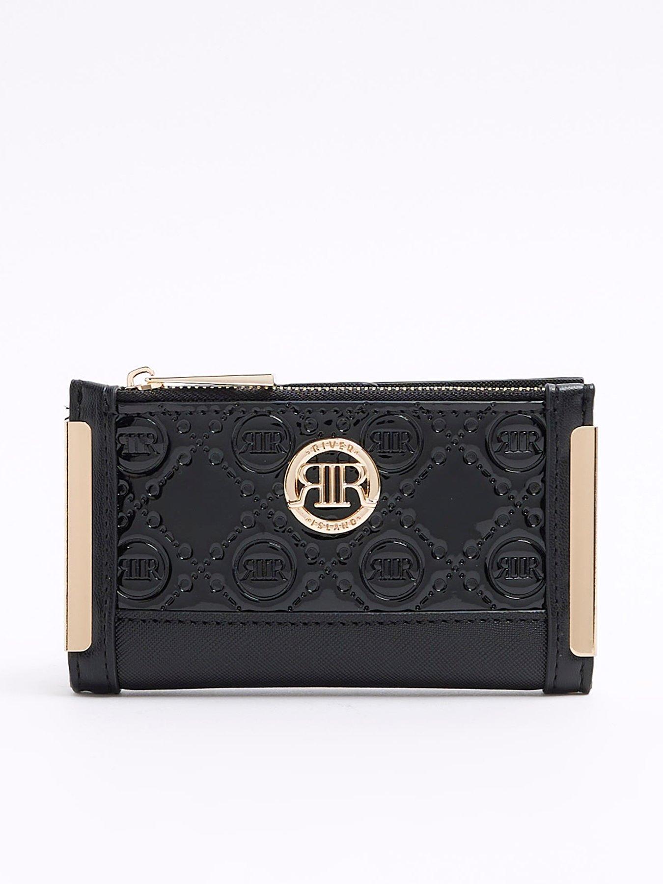 river-island-circle-embossed-mini-tote-black