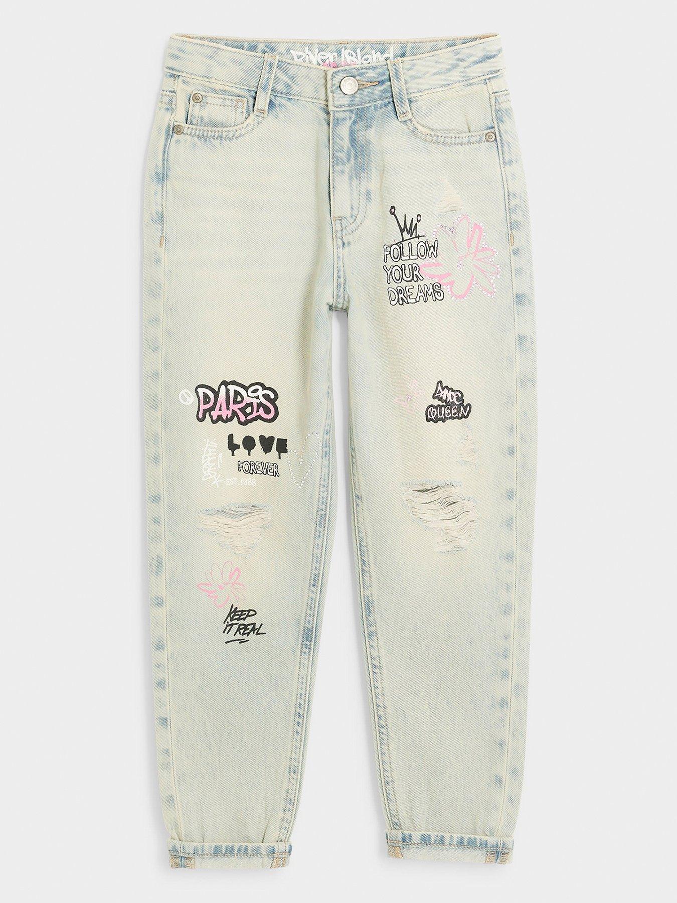 river-island-girls-graffiti-print-mom-jeans-blue