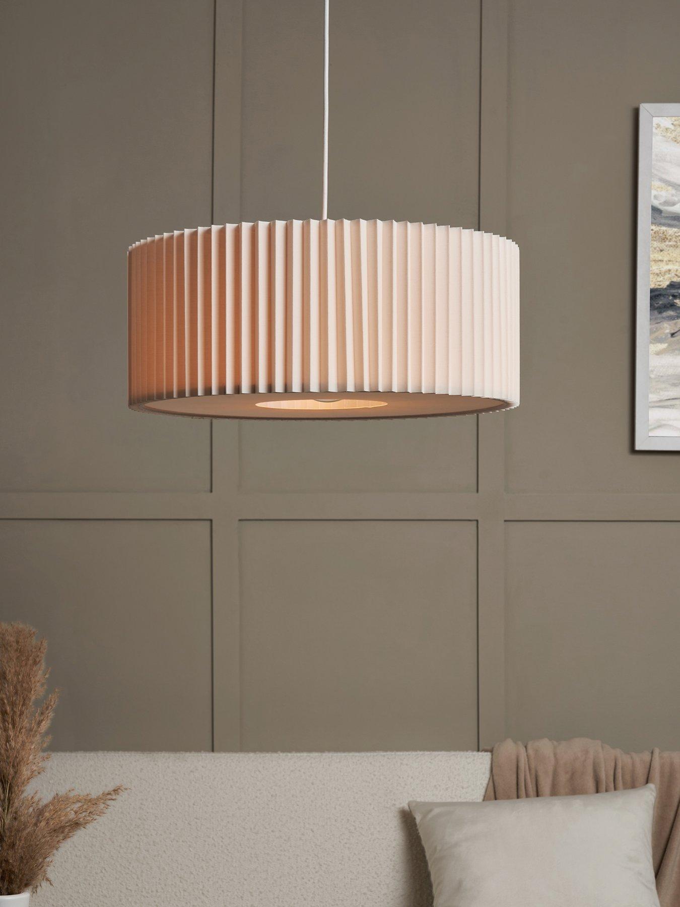 very-home-large-knife-pleat-easy-fit-light-shade-with-diffuser-ndash-white