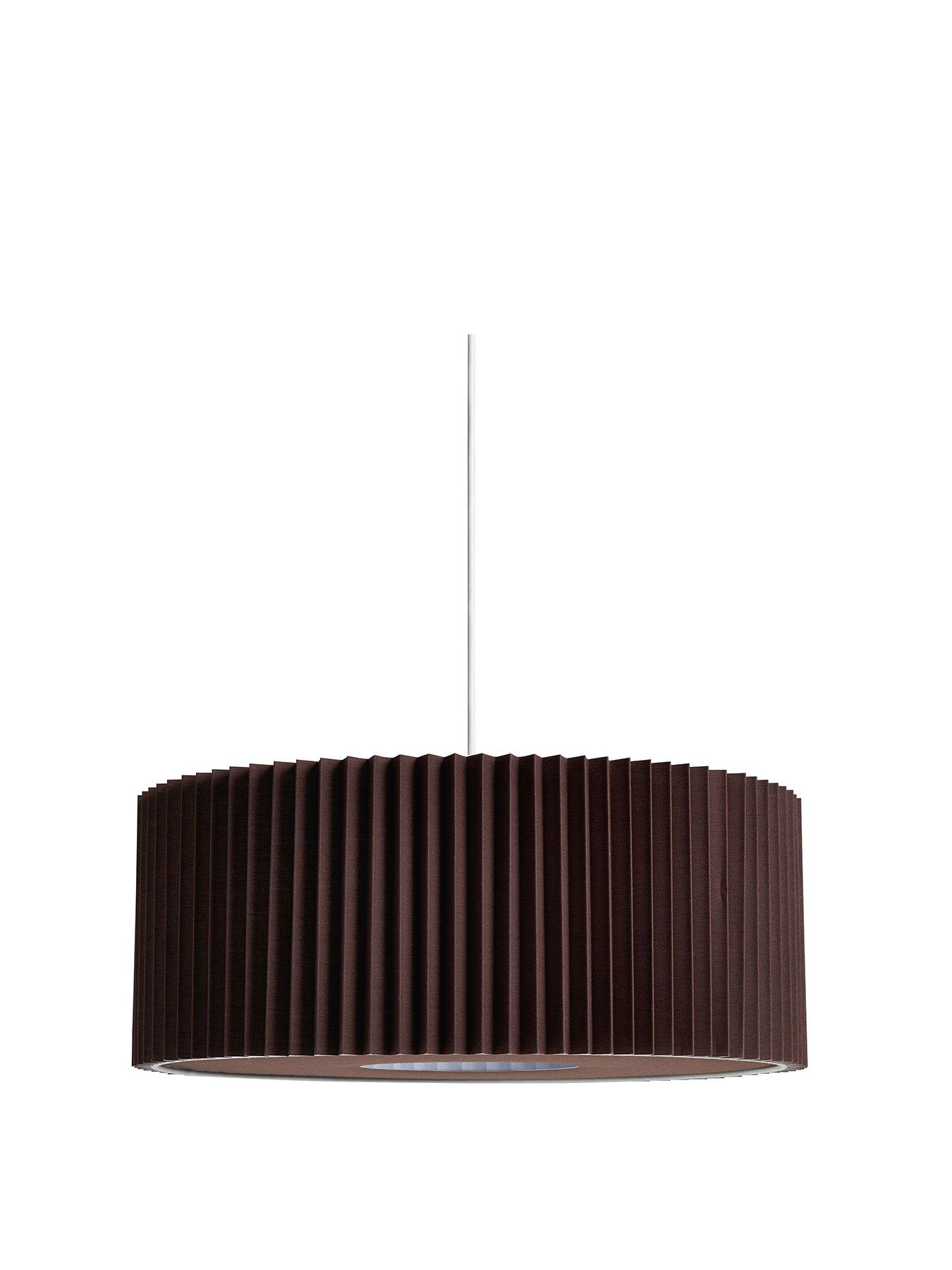 very-home-large-knife-pleat-easy-fit-light-shade-with-diffuser-ndash-dark-brownstillFront