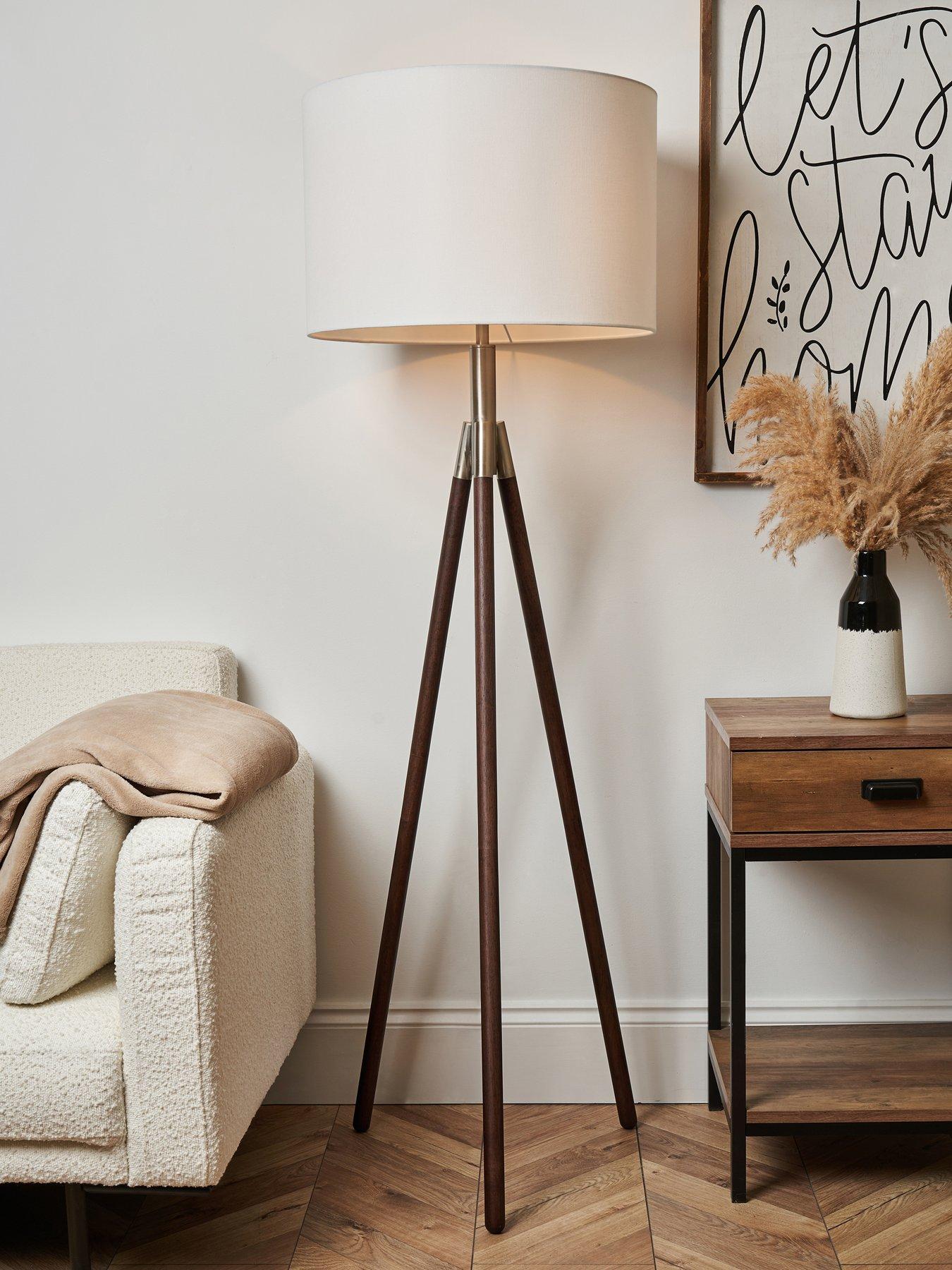 The Very Collection Wooden Tripod Floor Lamp