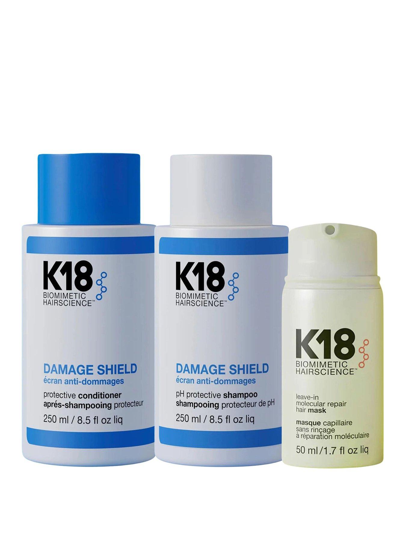 Image of K18 Biomimetic Hairscience K18 Damage Shield Shampoo, Conditioner, Mask BOM