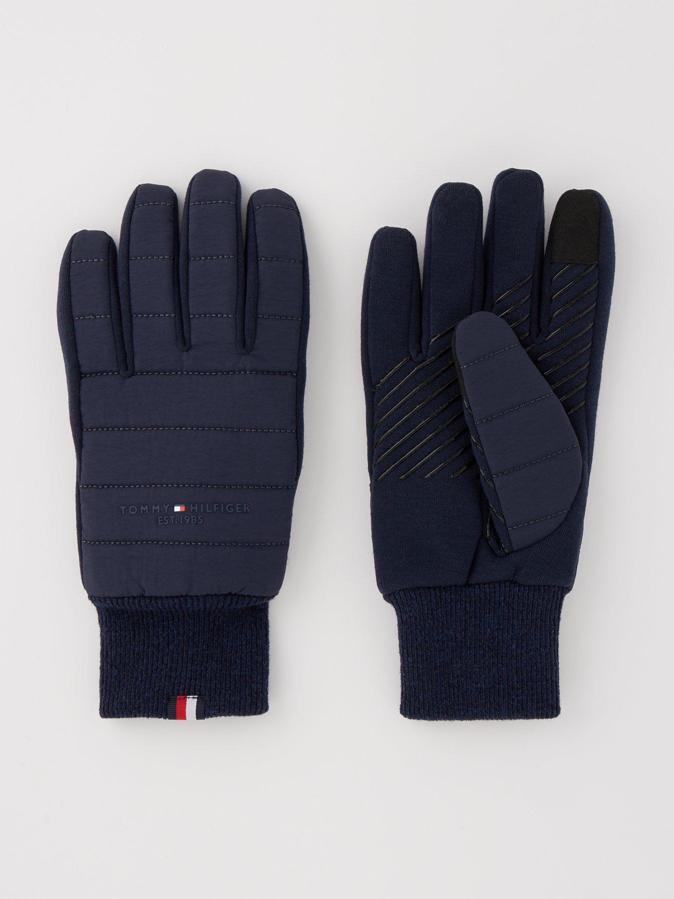 tommy-hilfiger-tommy-hilfiger-nylon-logo-knitted-gloves-navy