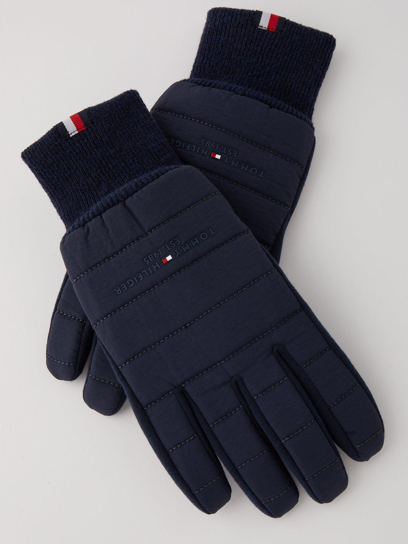 tommy-hilfiger-tommy-hilfiger-nylon-logo-knitted-gloves-navyback