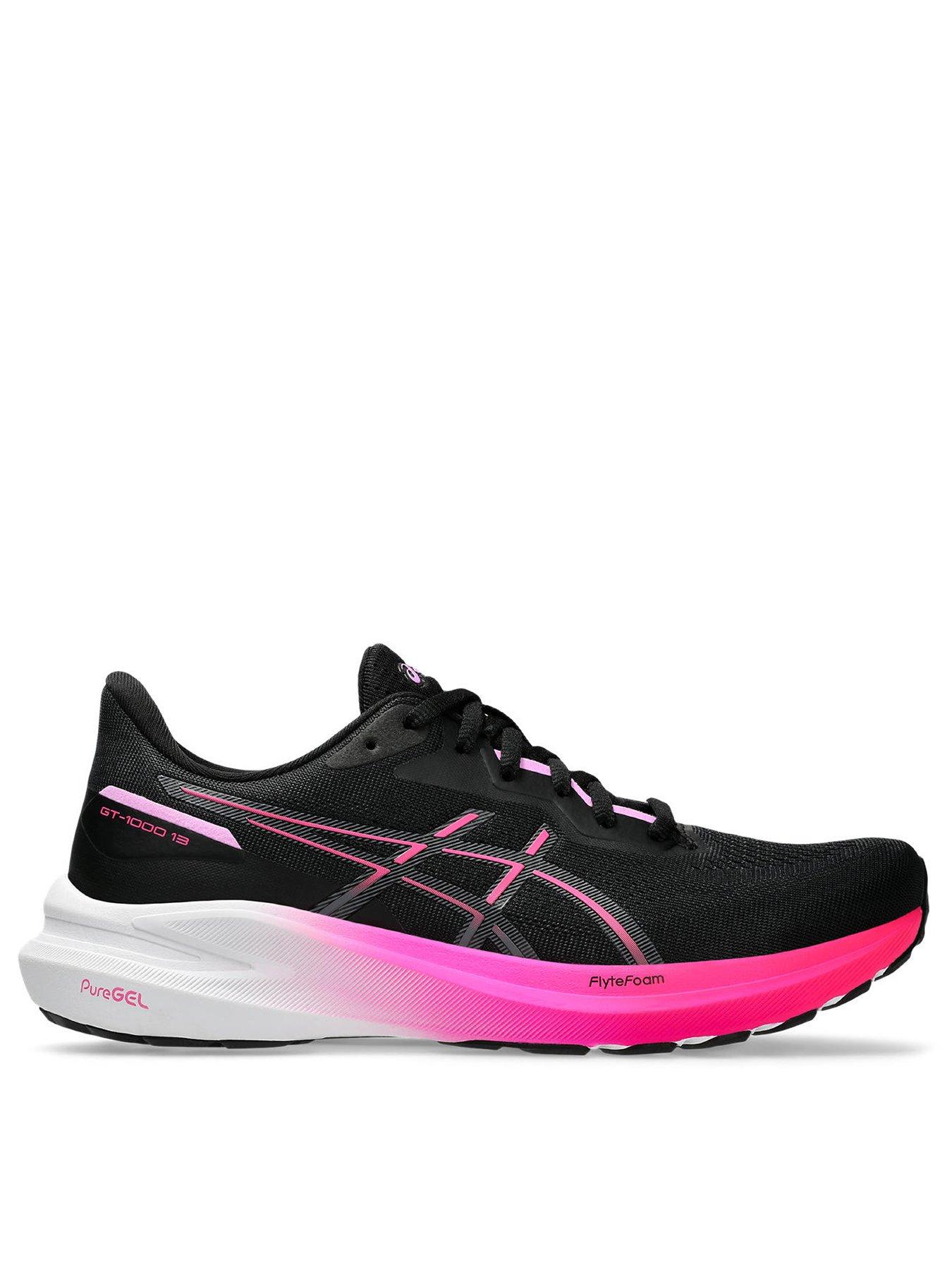 Asics black trainers womens deals