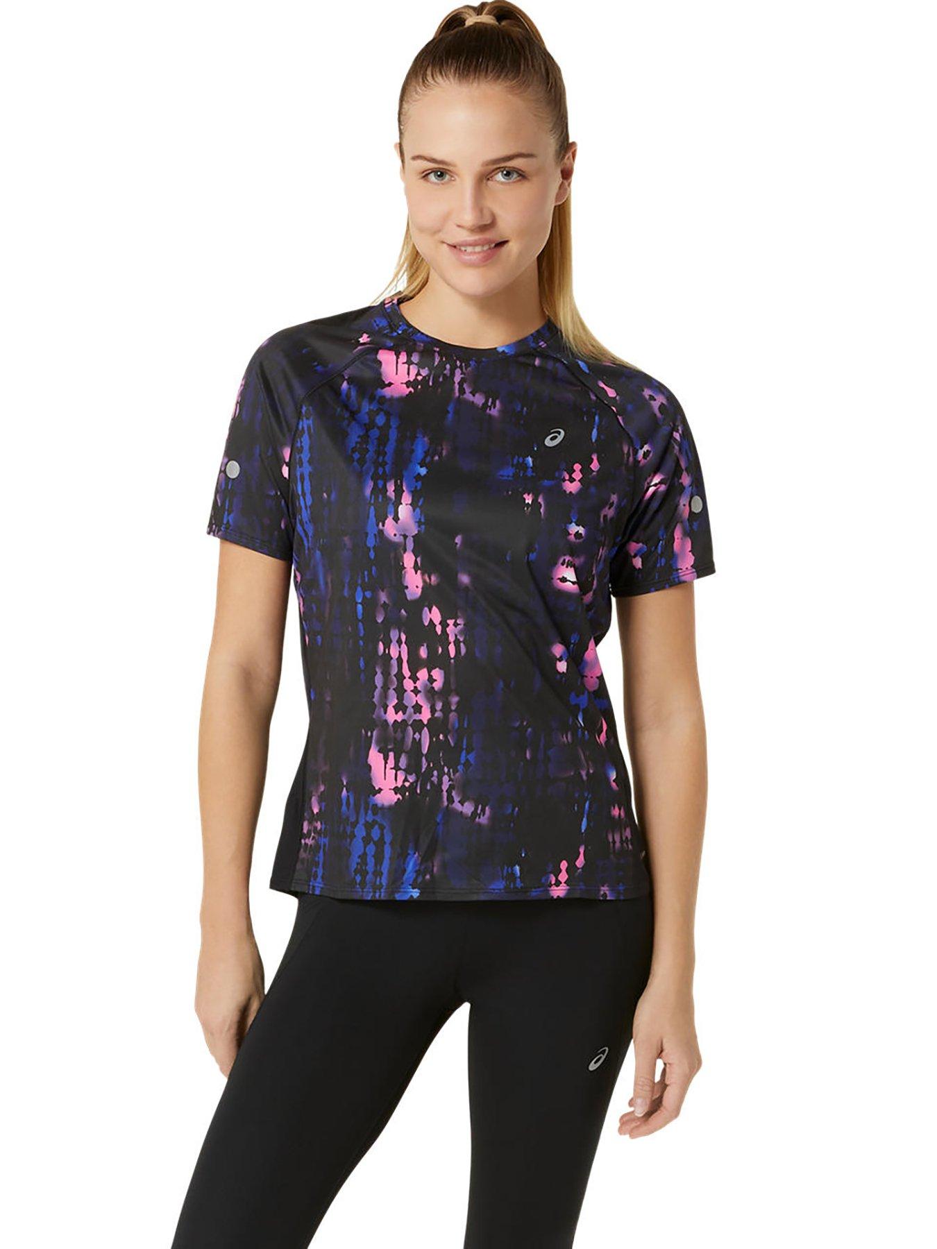 Image of Asics Womens Running Road Lite Show Short Sleeve Top - Black/pink