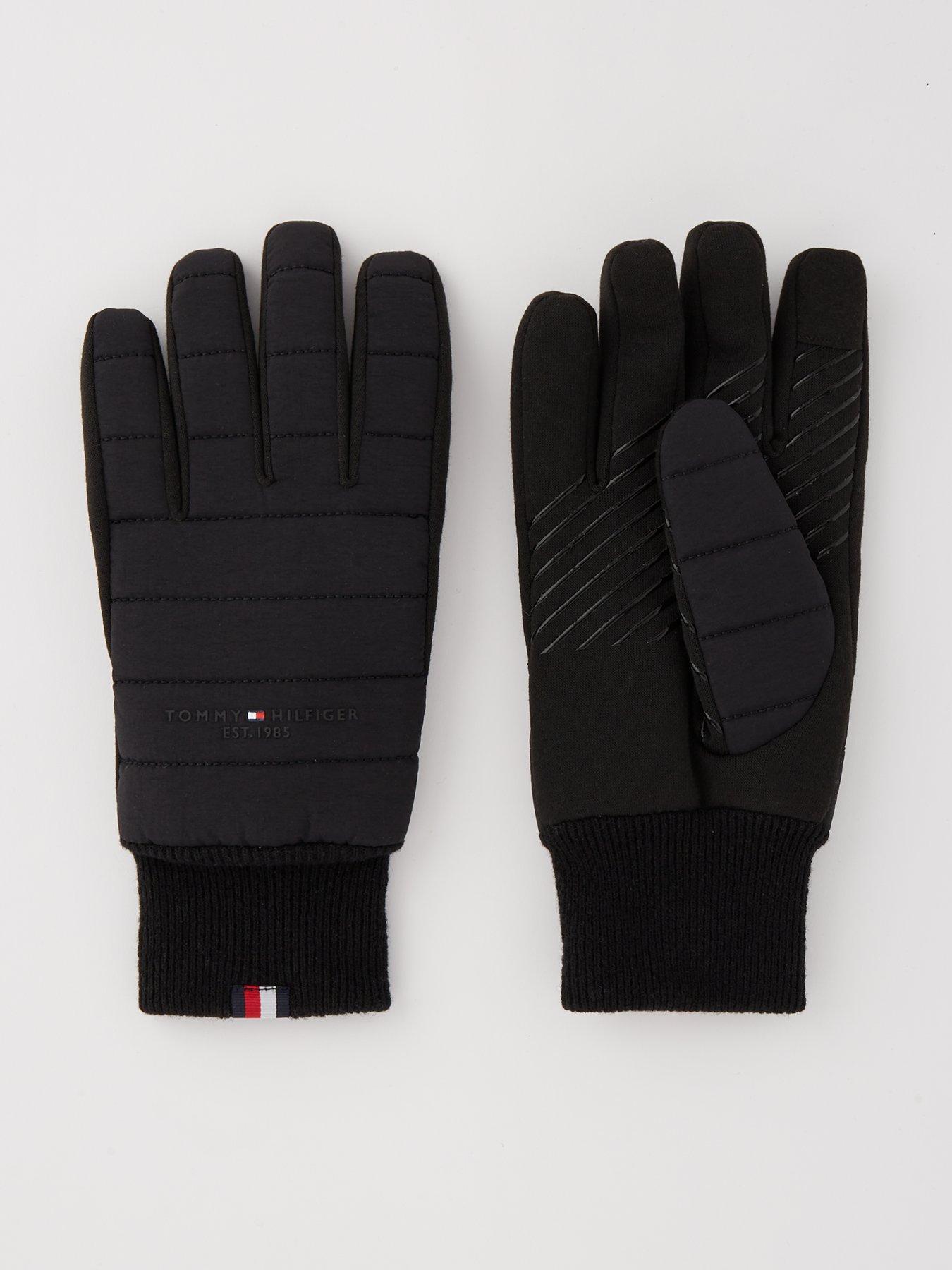 tommy-hilfiger-tommy-hilfiger-nylon-logo-knitted-gloves-black