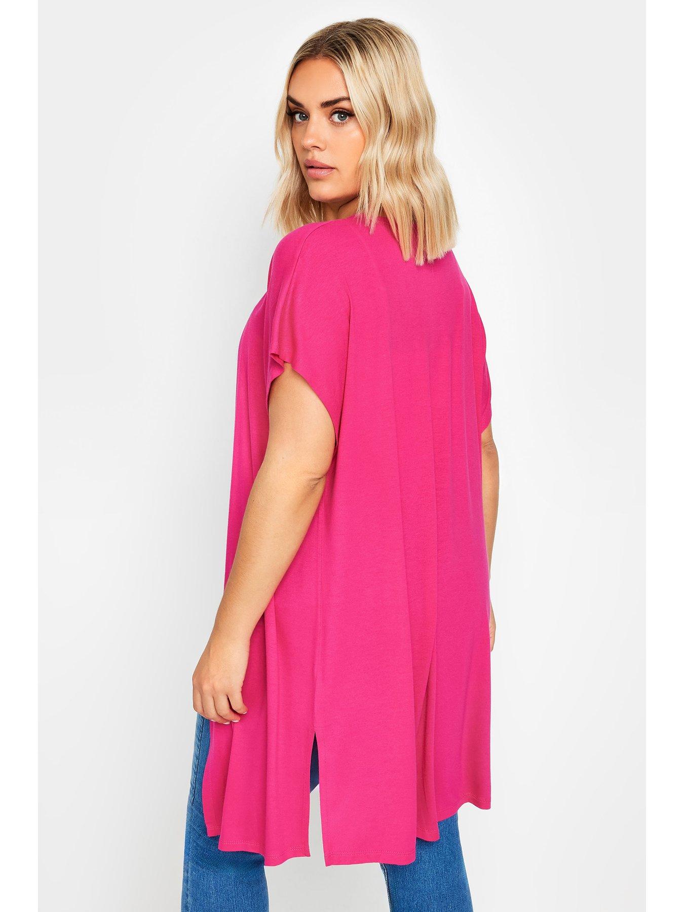 yours-grown-on-short-sleeve-cover-up-pinkstillFront