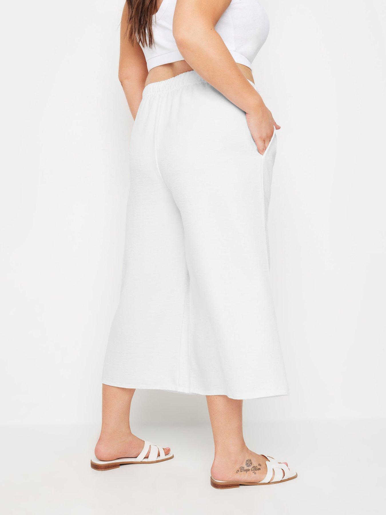 yours-linen-look-crop-trousers-whitestillFront