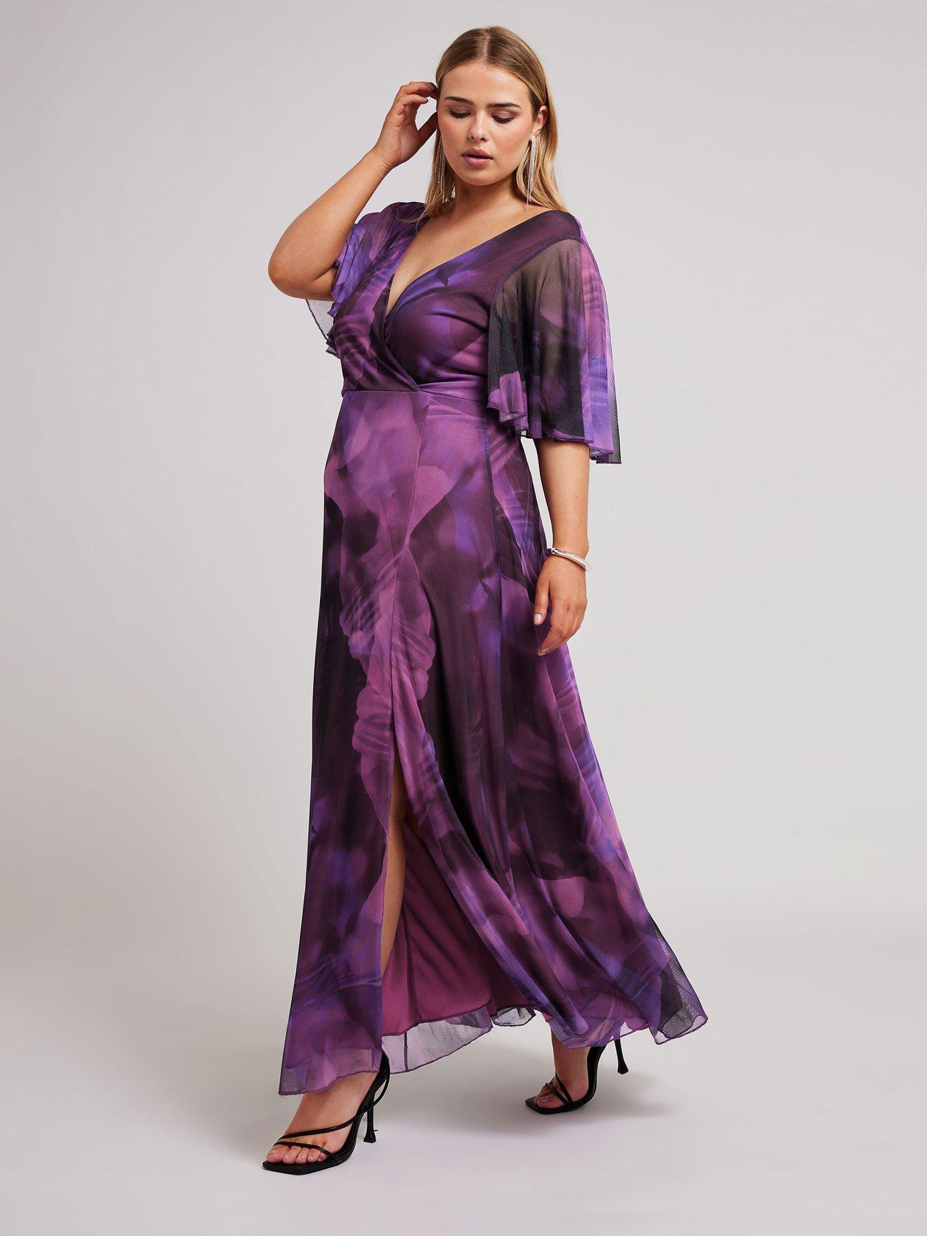 yours-abstract-mesh-wrap-maxi-dress-purple