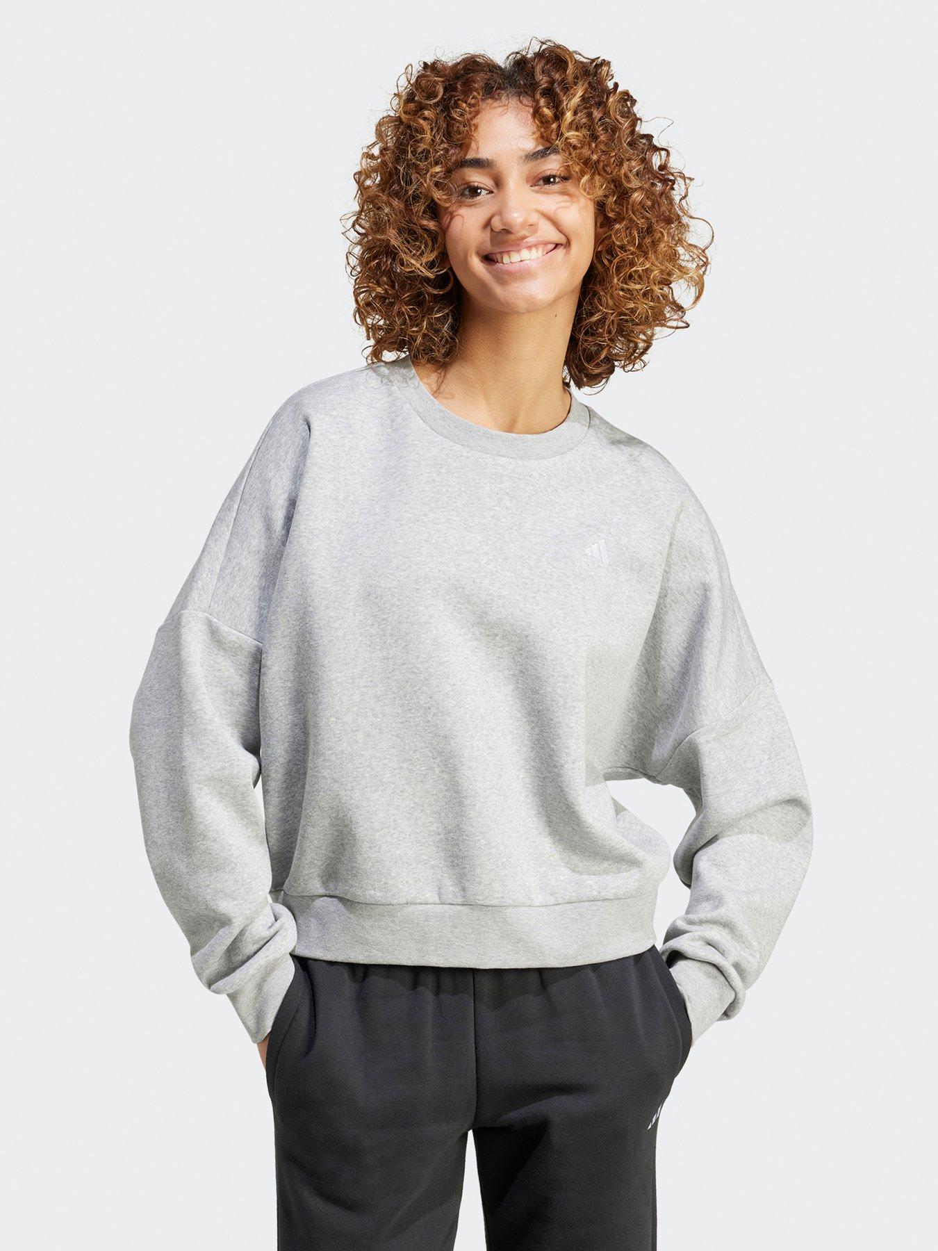 adidas-sportswear-womens-small-logo-feel-cozy-crew-sweat-greywhite