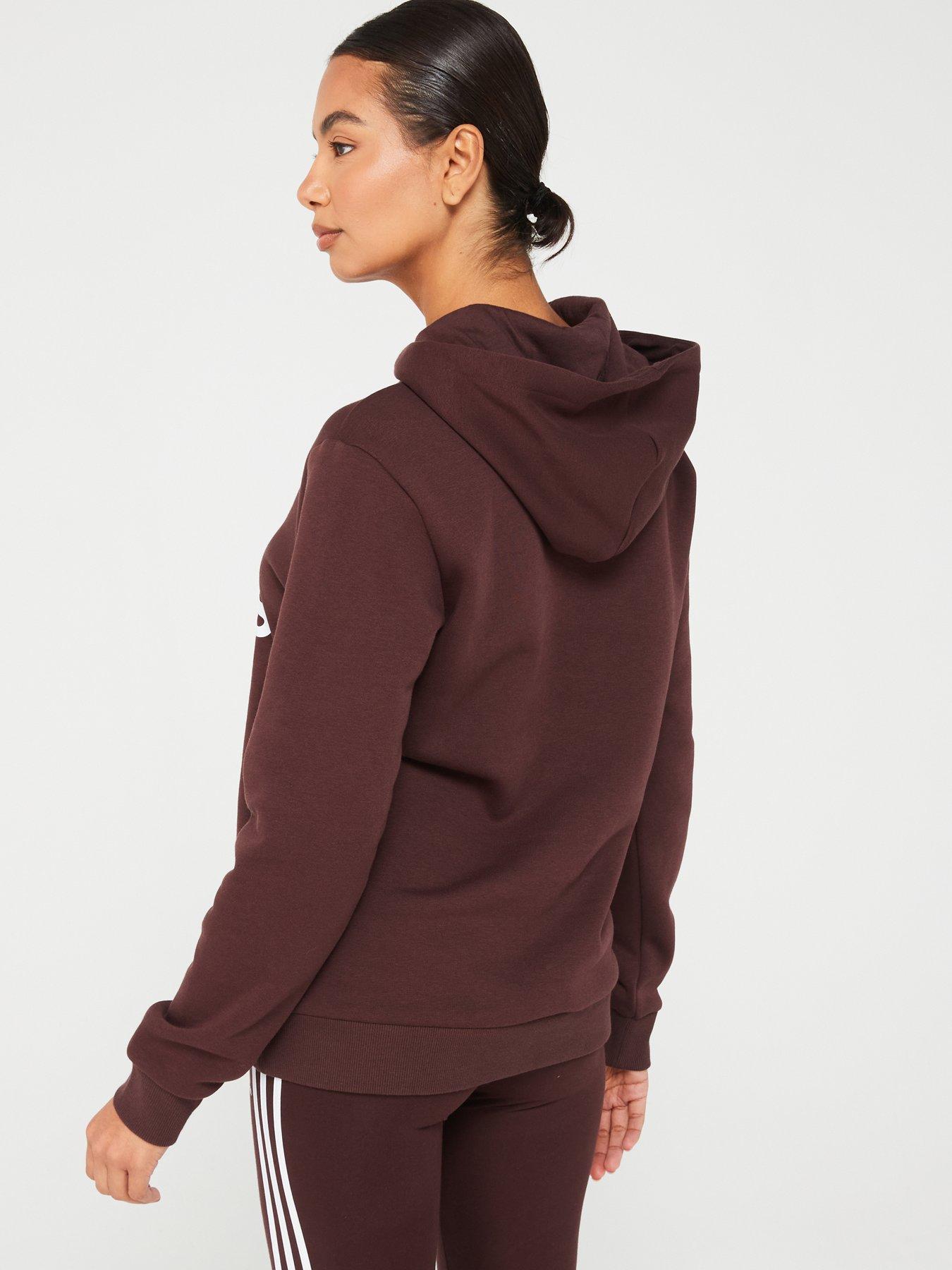 adidas-sportswear-womens-big-logo-oversized-hoodie-brownstillFront