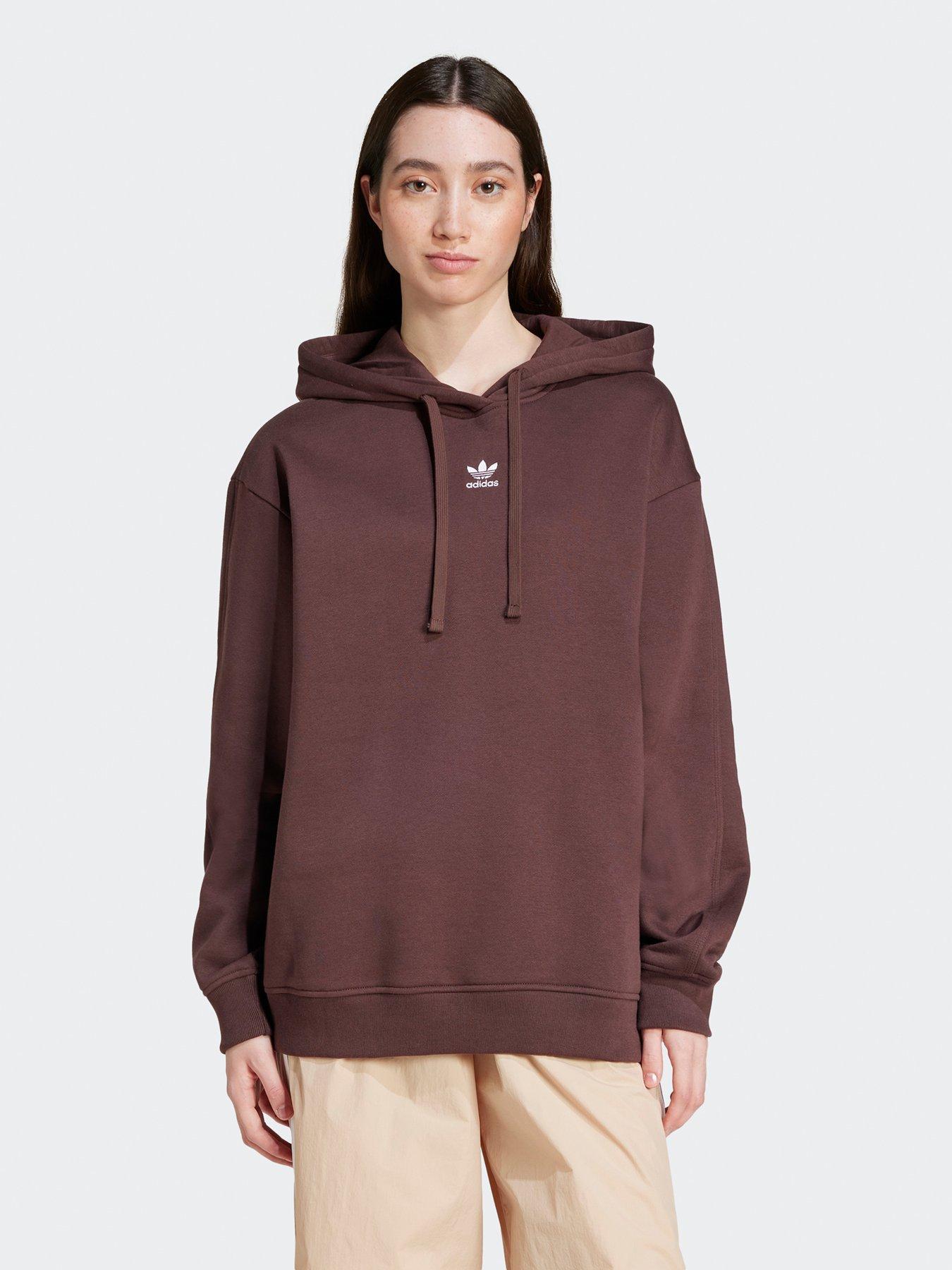 adidas-originals-womens-essentials-hoodie-brownfront