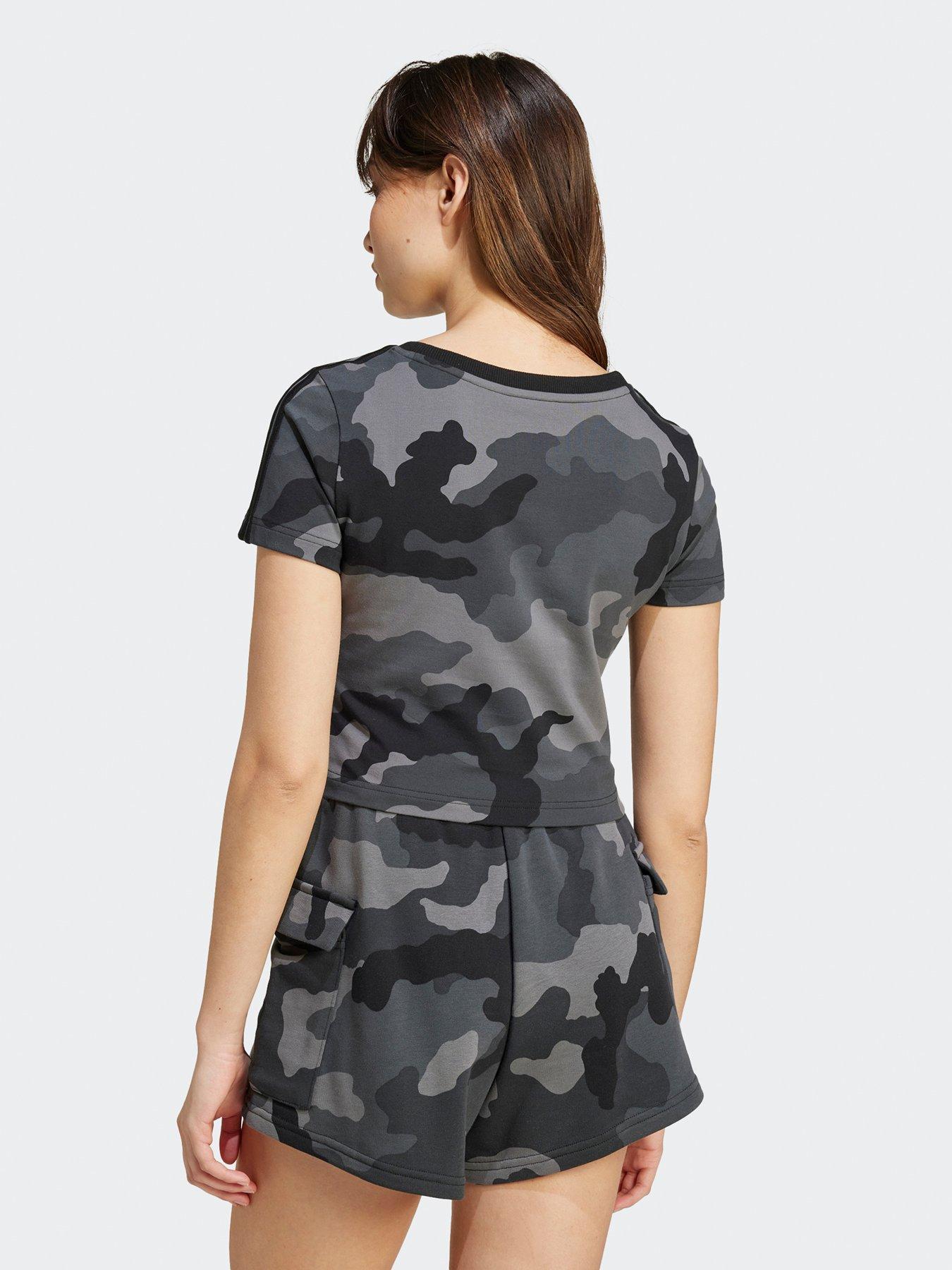 adidas-sportswear-womens-camo-3-stripe-baby-tee-blackstillFront