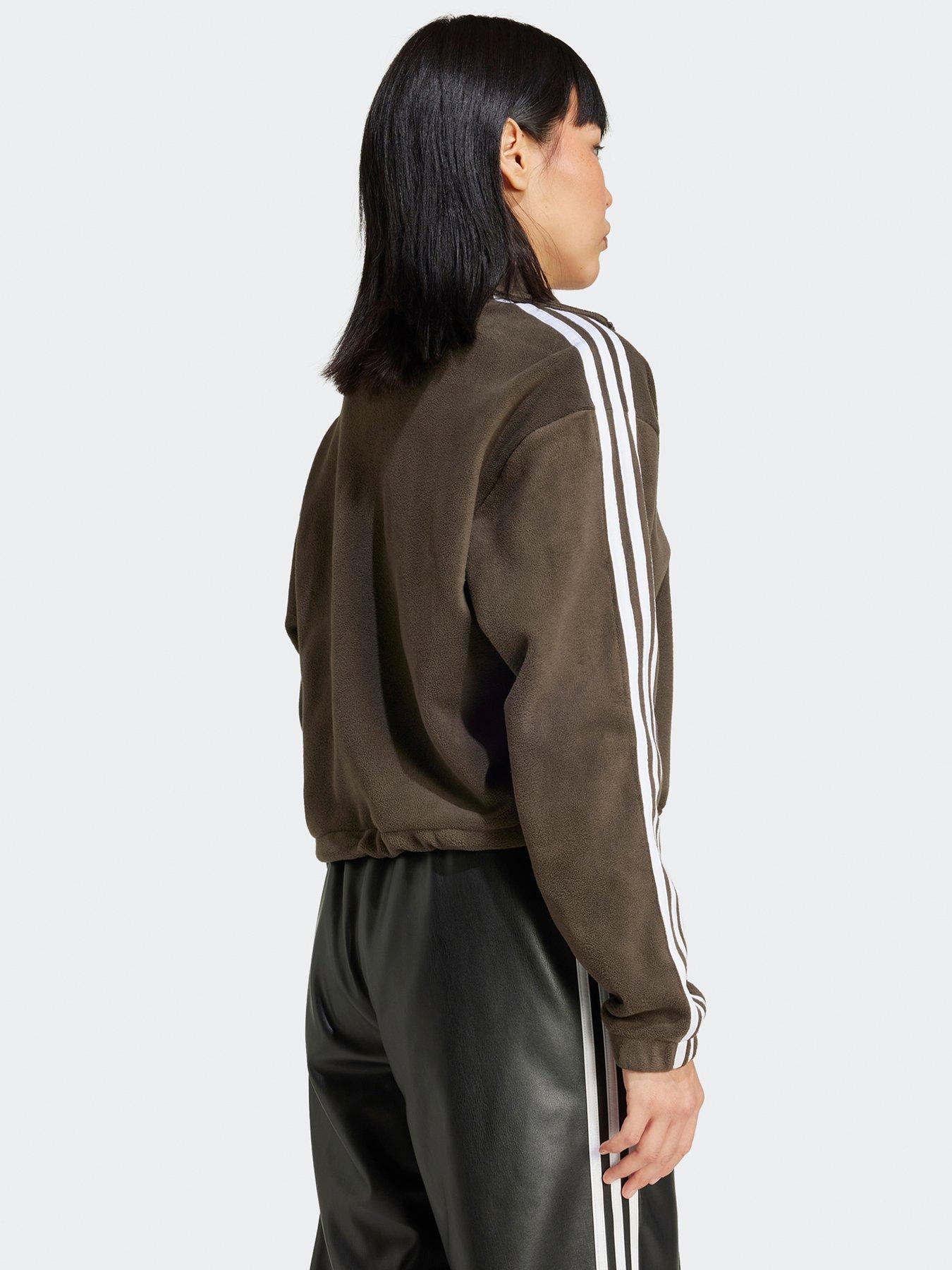 adidas-originals-womens-polarfleece-half-zip-khakistillFront