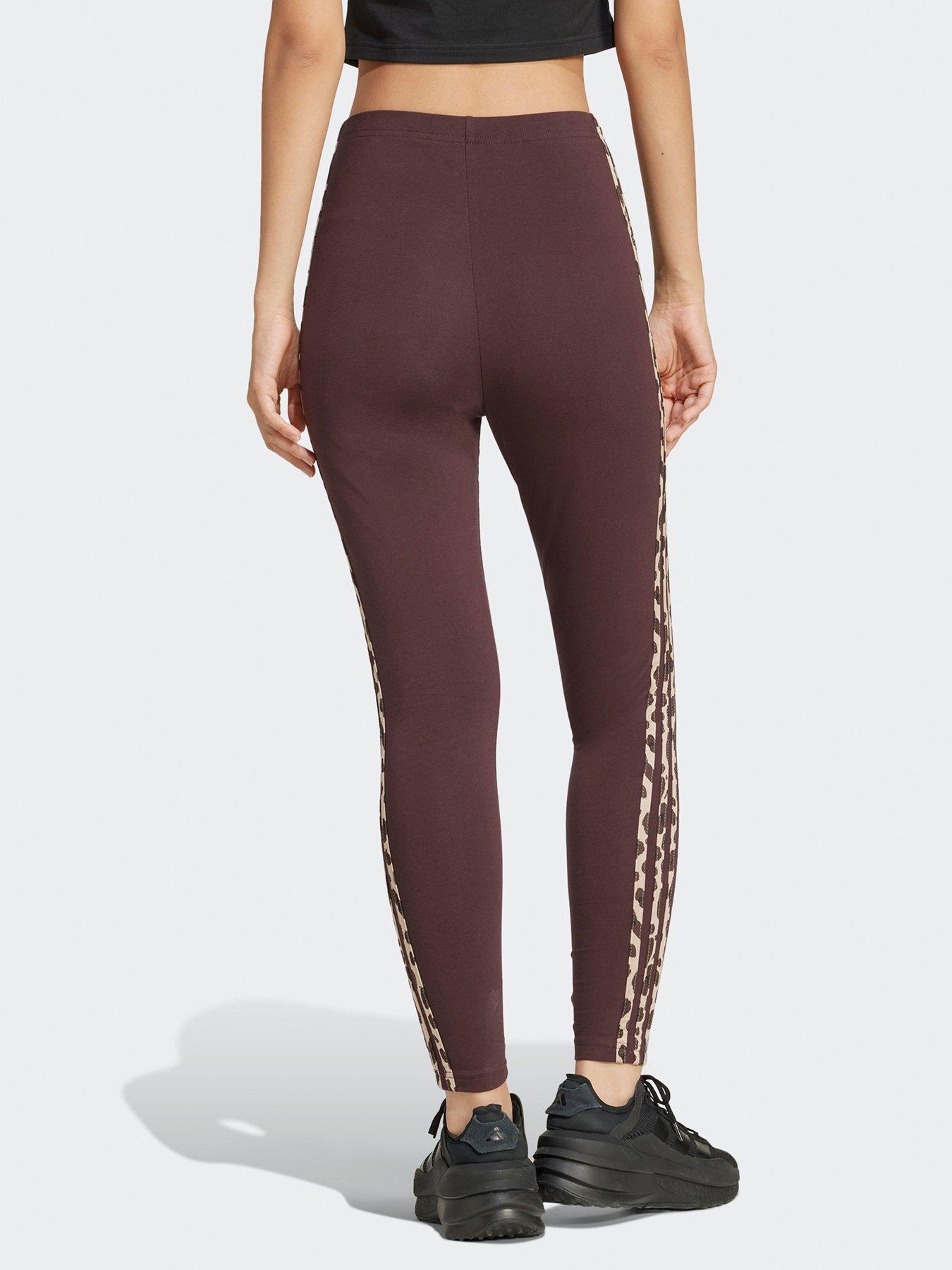 adidas-sportswear-womens-animal-3-stripe-legging-brownstillFront